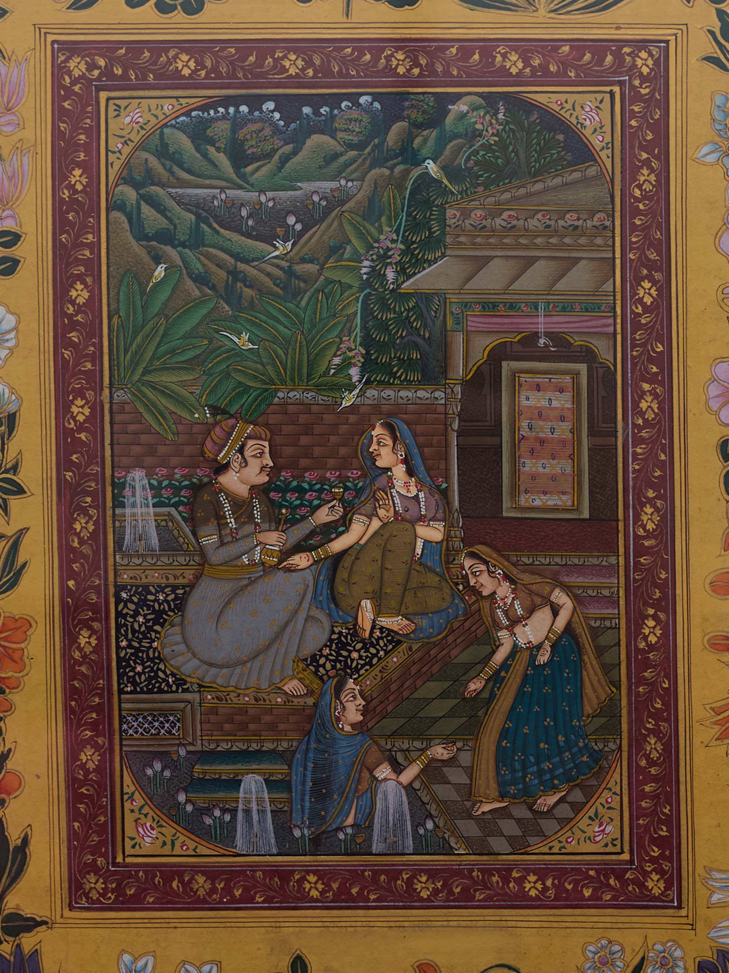 Love Scene Mughal Miniature Painting