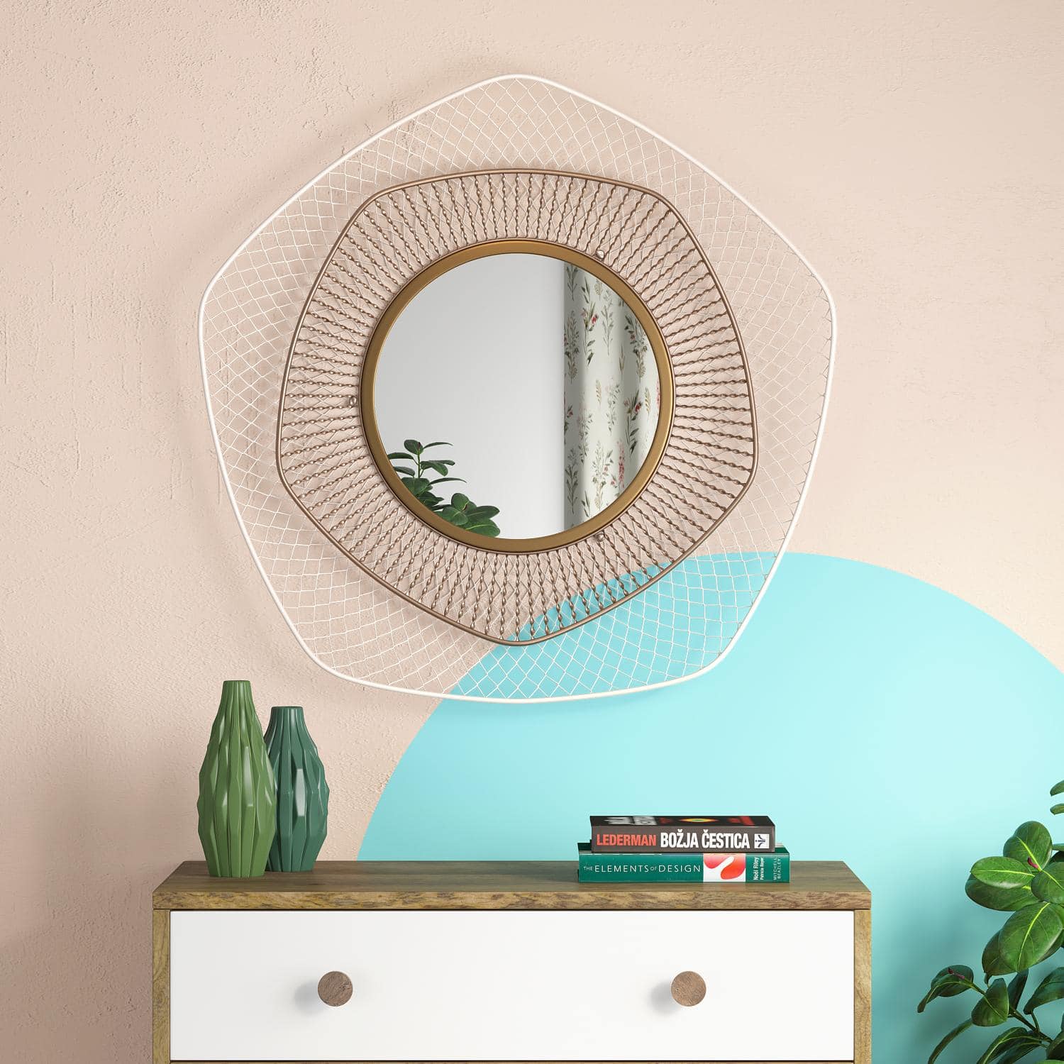 Lumo Metal Mirror In Brass Finish