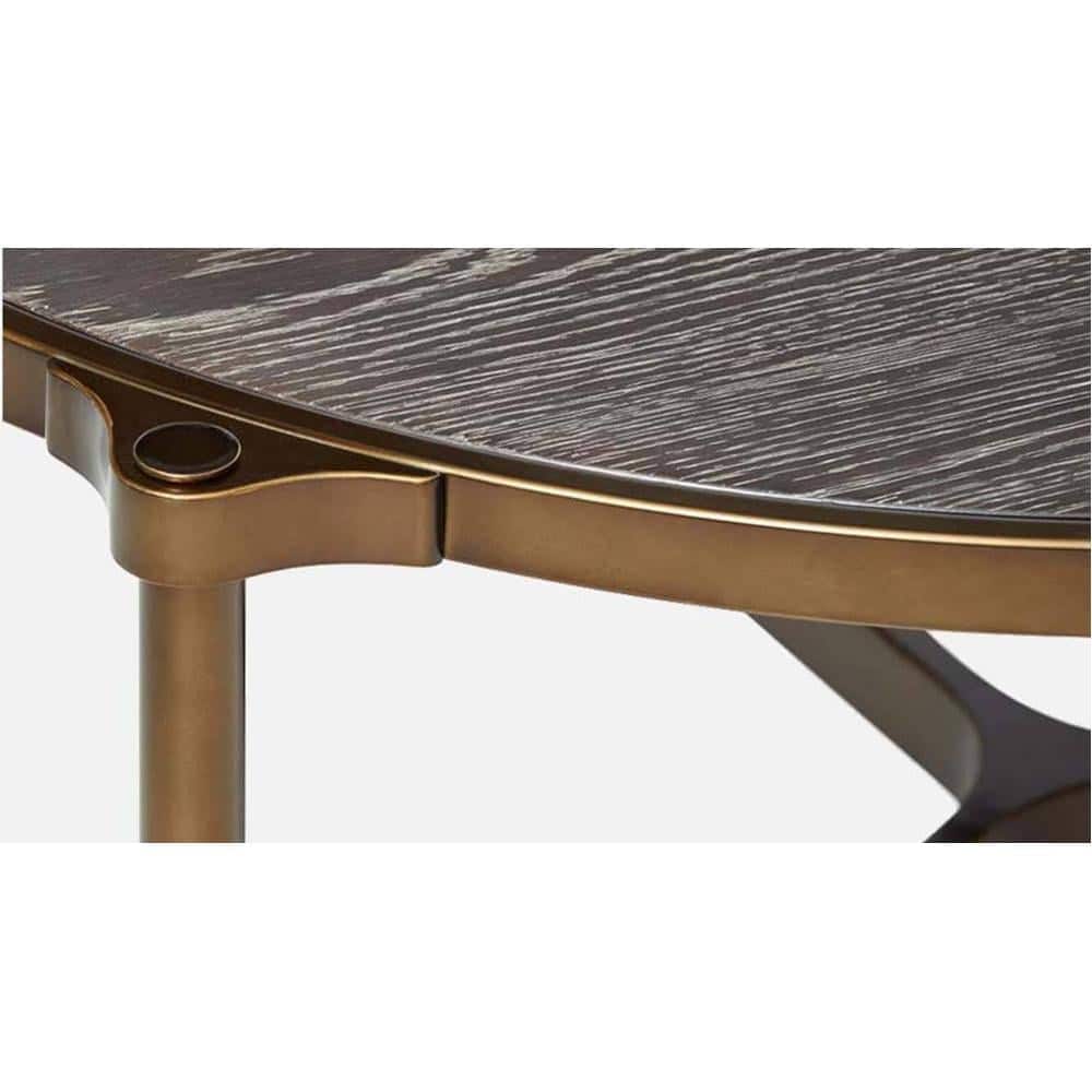 Albertoni Round Coffee Table With Ss Base In Bronze Colour