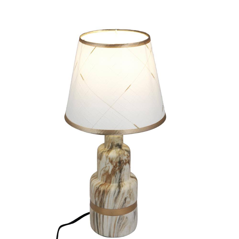 White and Golden Artisanal Table Lamp