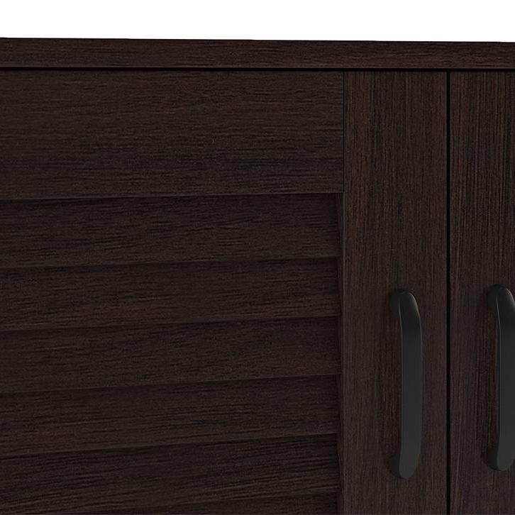 Bennis 21 Pair Shoe Rack in Dark Walnut Finish