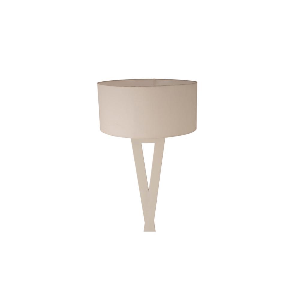 Hamptons White Metal Shade Club Floor Lamp with Metal Base