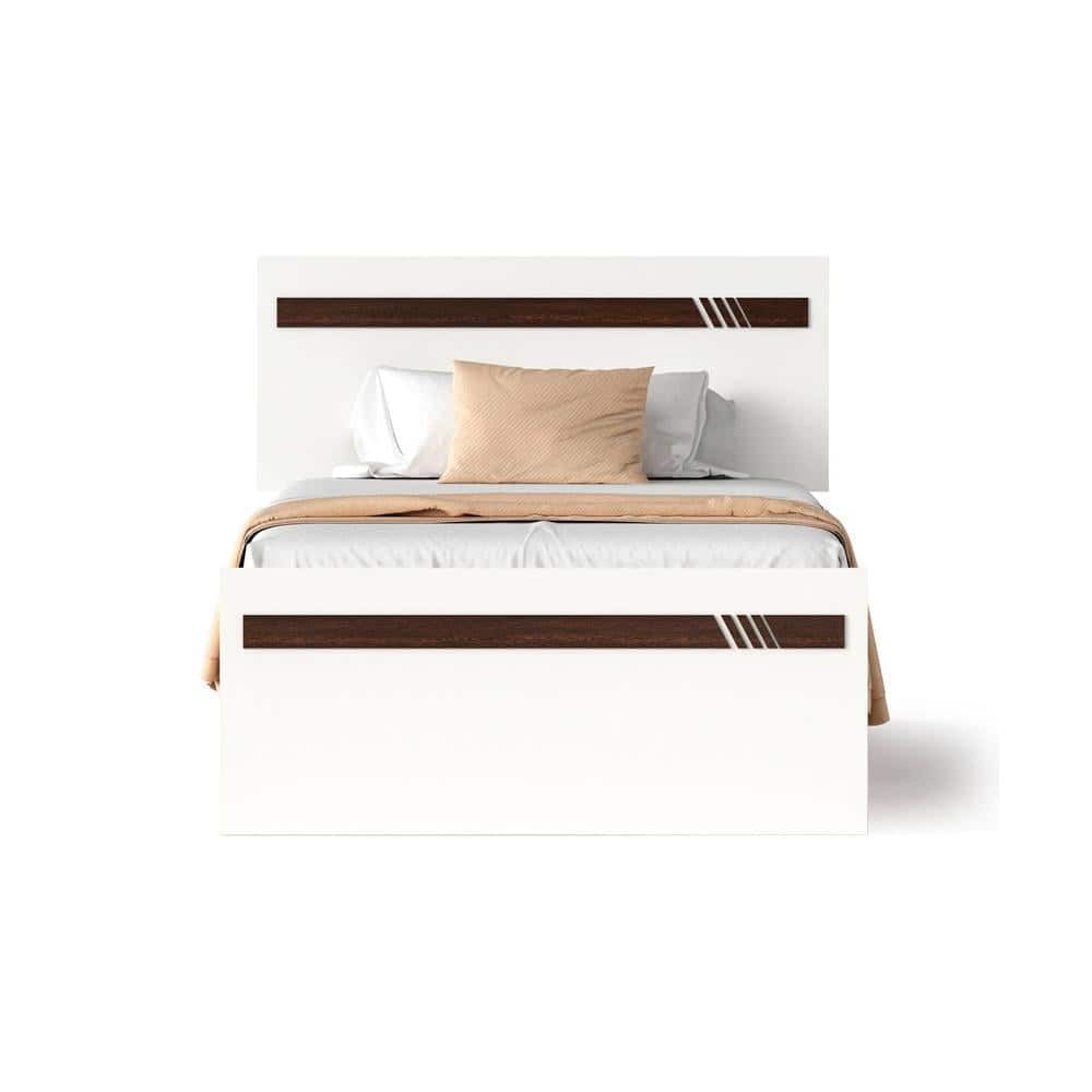 Pollo Engineered Wood Single Bed Without Storage (Wenge & White)