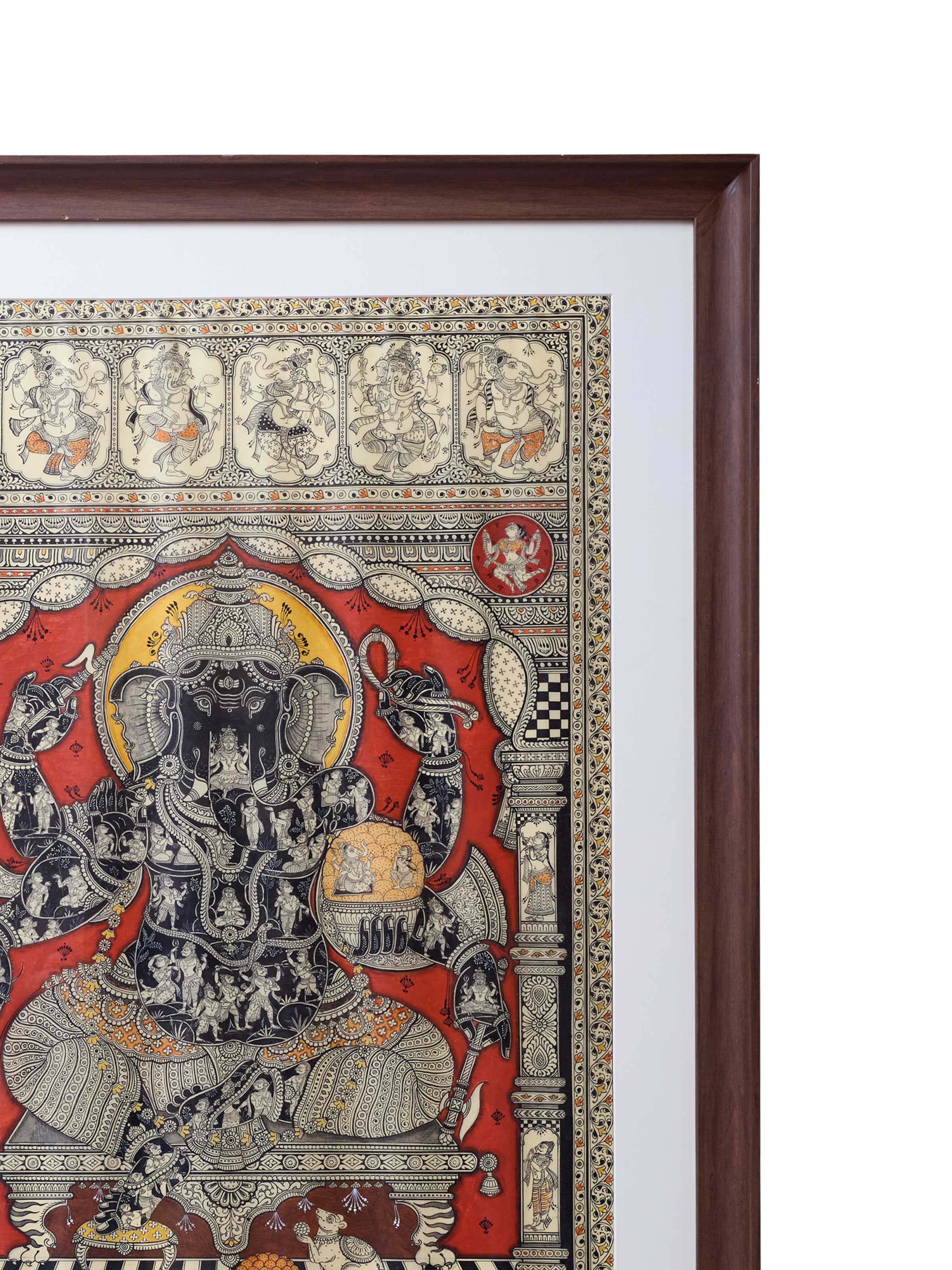 Ganesha Pattachitra Silk Painting
