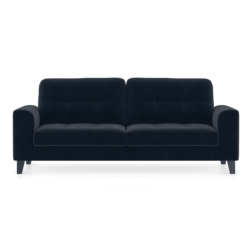Verona Luxe 3 Seater Fabric Sofa in Sea Port Blue Velvet Colour