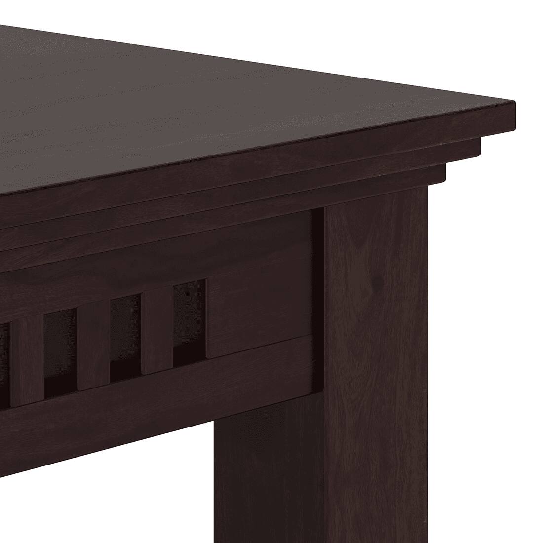 Fidora 4 Seater Dining Table With Set Of 4 Capra Dining Chairs (Finish- Mahogany, Colour- White)