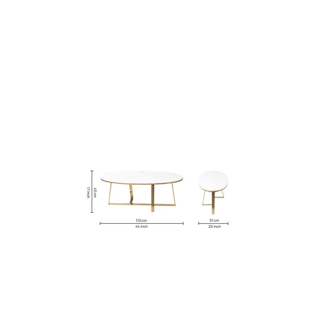 Griffin Coffee Table In Mirror Gold Finish