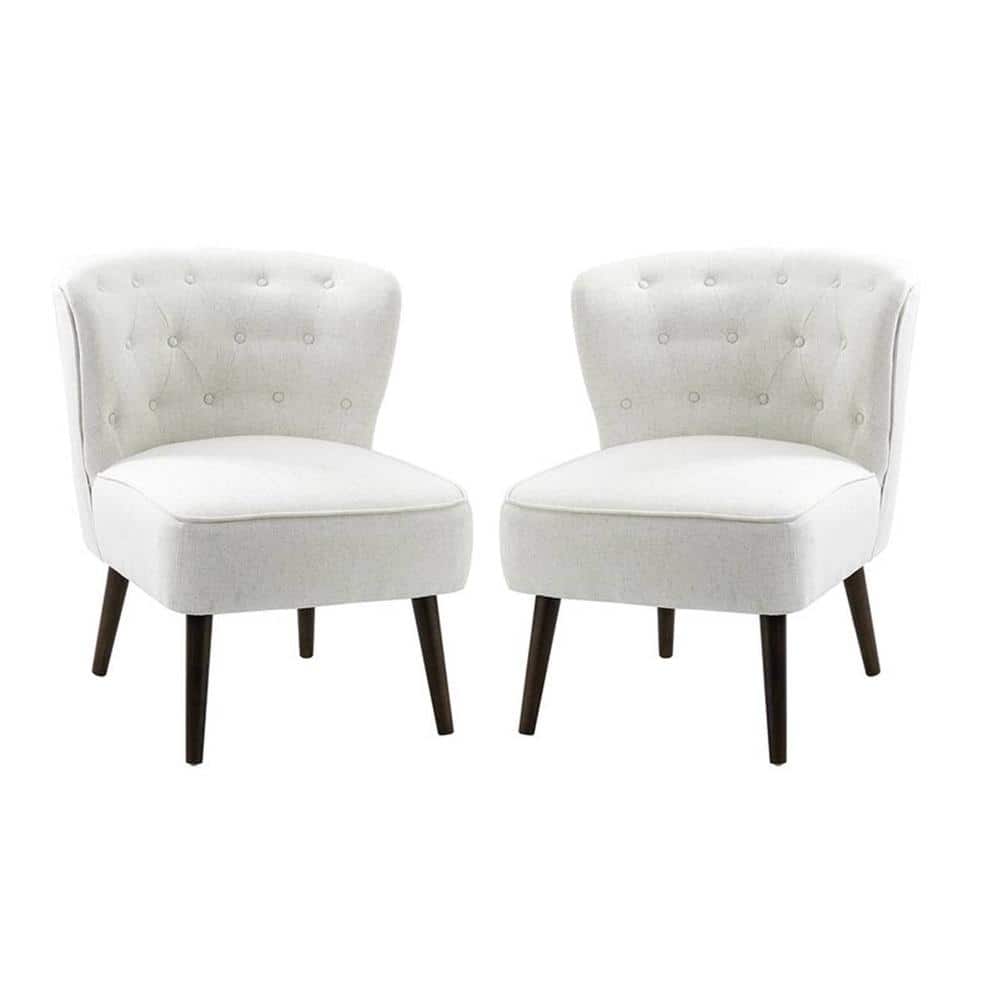 Azal Accent Chair in Cream Colour Set 2