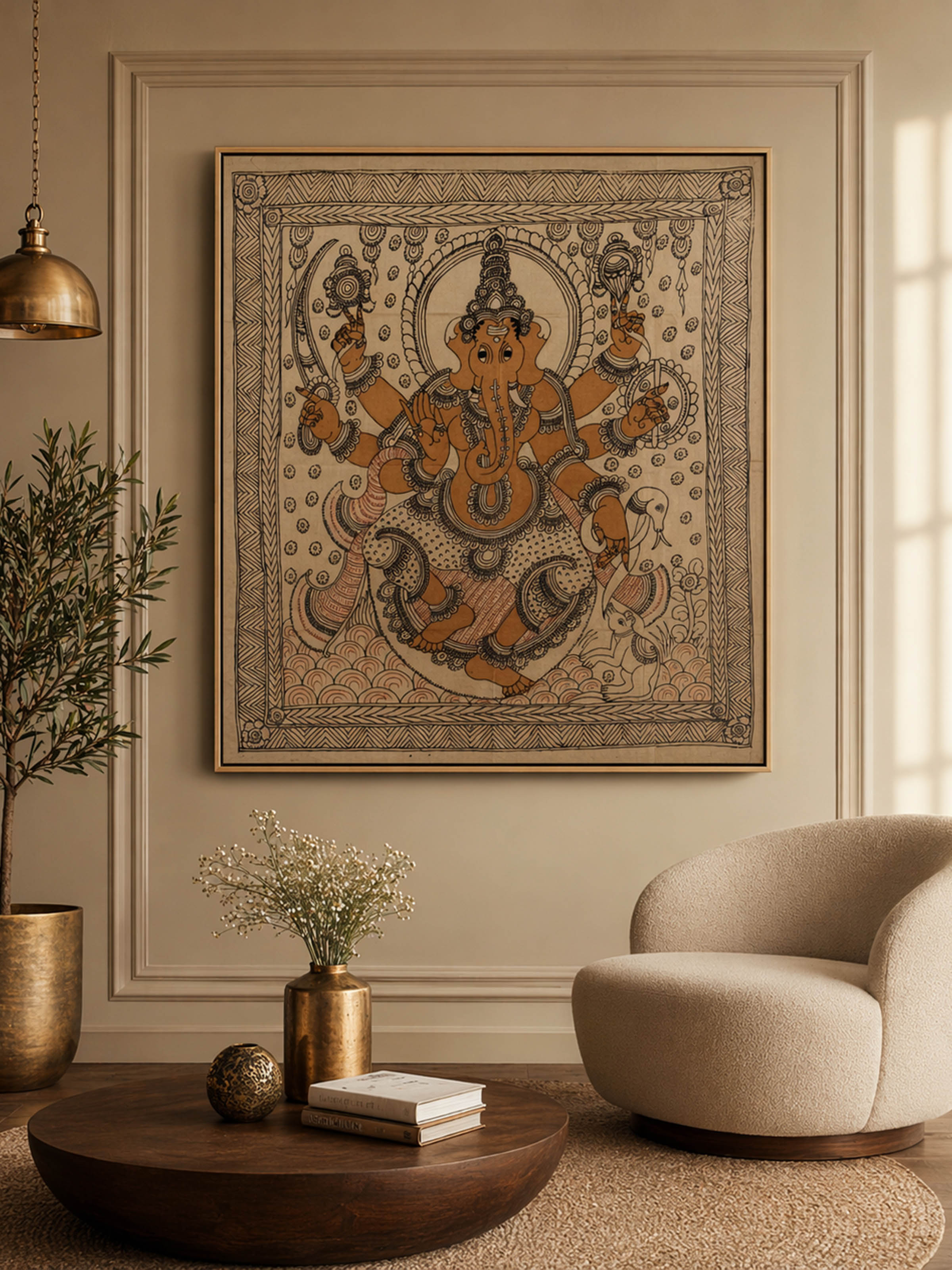Kshipra Prasada Ganapati Kalamkari Painting