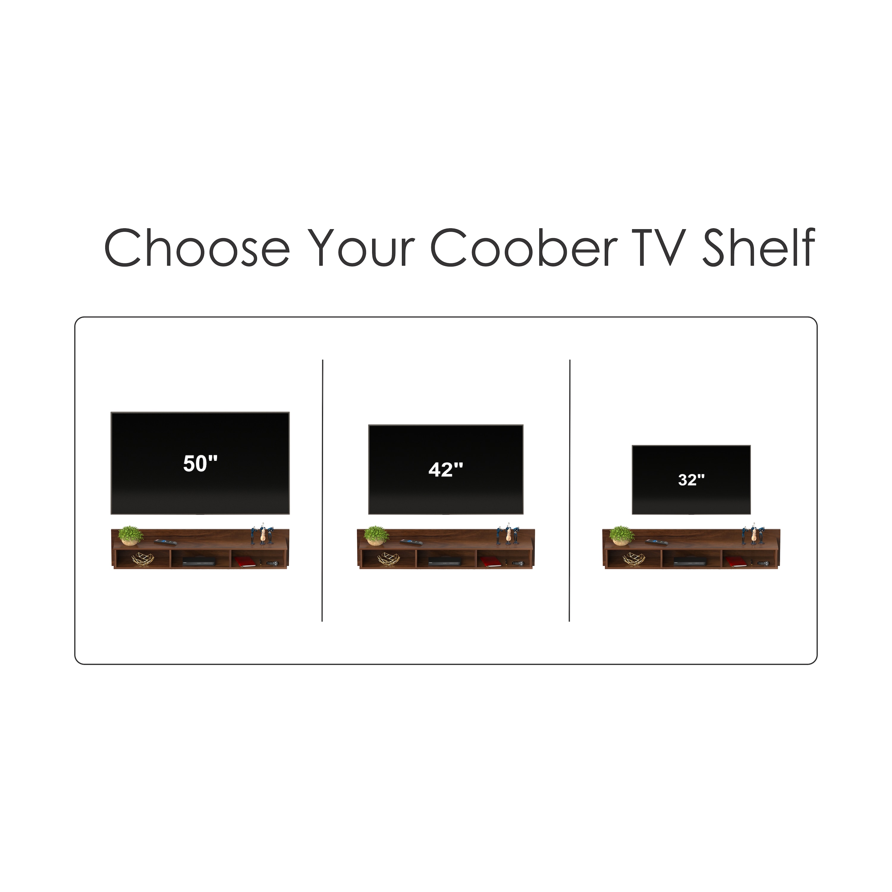 BLUEWUD Coober Engineering Wood Wall Mount TV Entertainment Unit Set Top Box Stand/TV Cabinet Panel with Shelves for Books & D�cor Display Unit Large Upto 50 Inches (Brown Maple)
