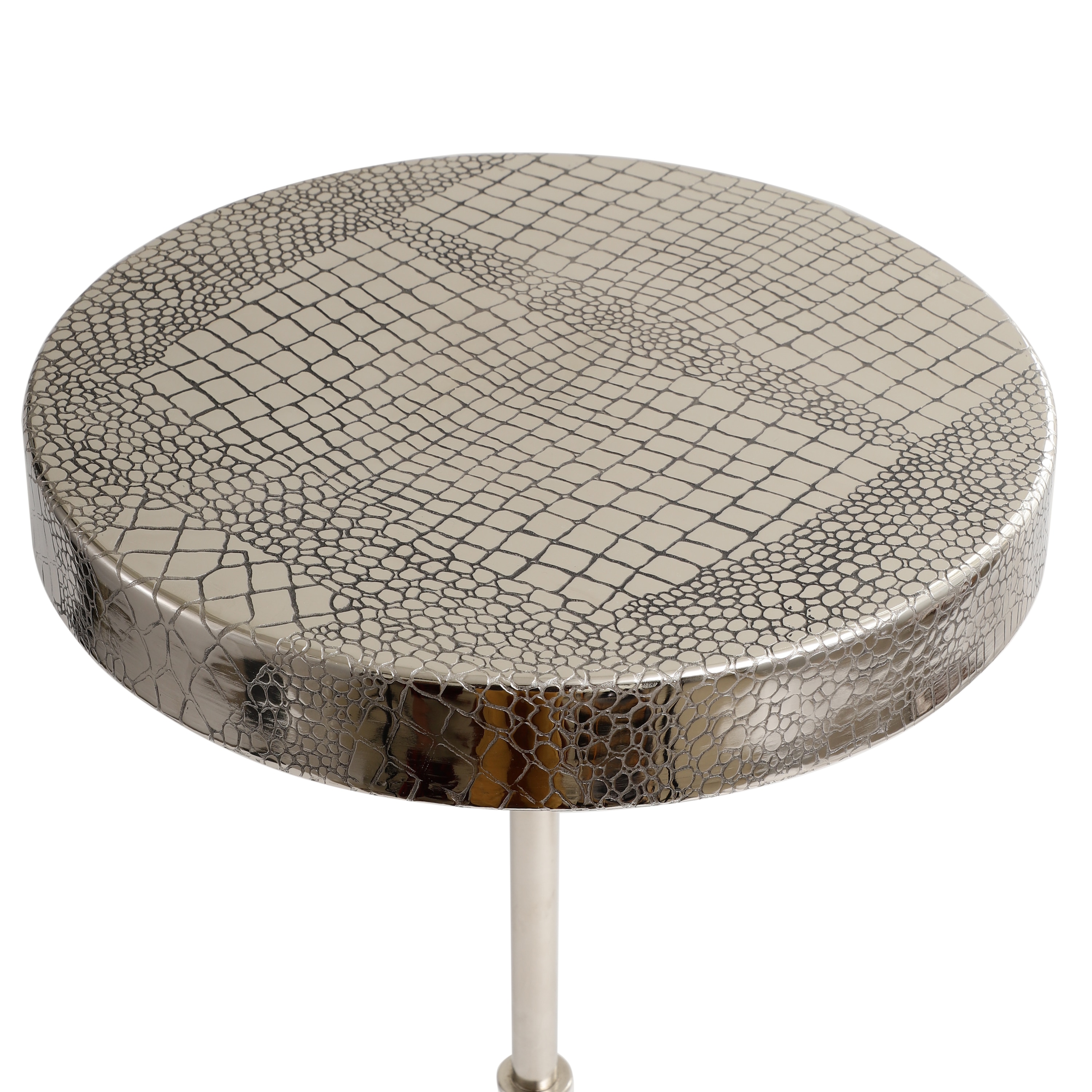 Arcana Metal Side Table in Black & Silver Colour