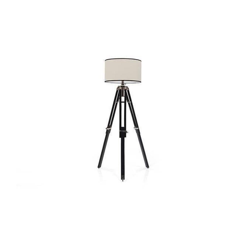 Hubble Tripod Floor Lamp Colour Cotton White Drum Shade
