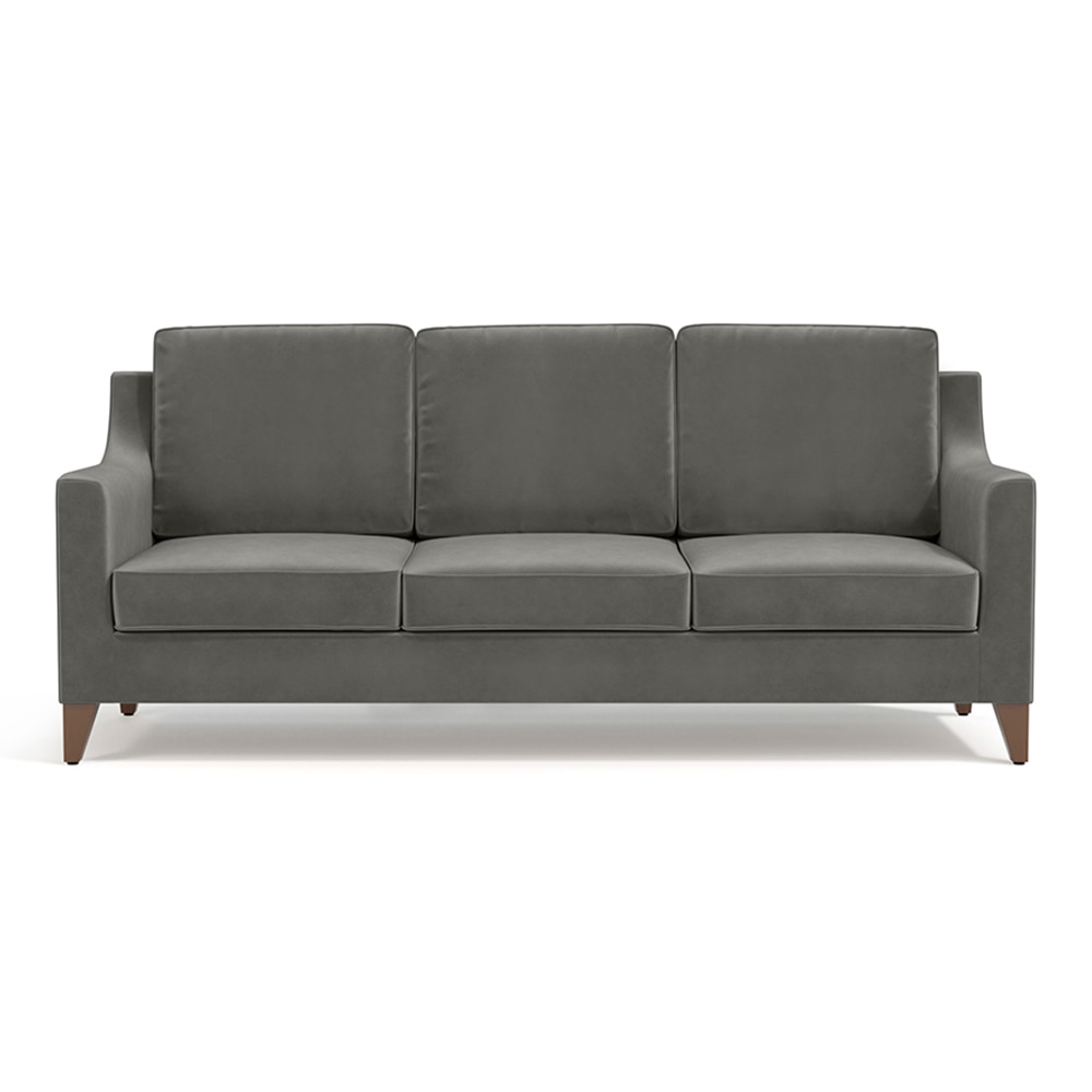 Abbey Sofa Set (Colour : Ash Grey Velvet, Cushion : Soft, Seater : 3+1+1)