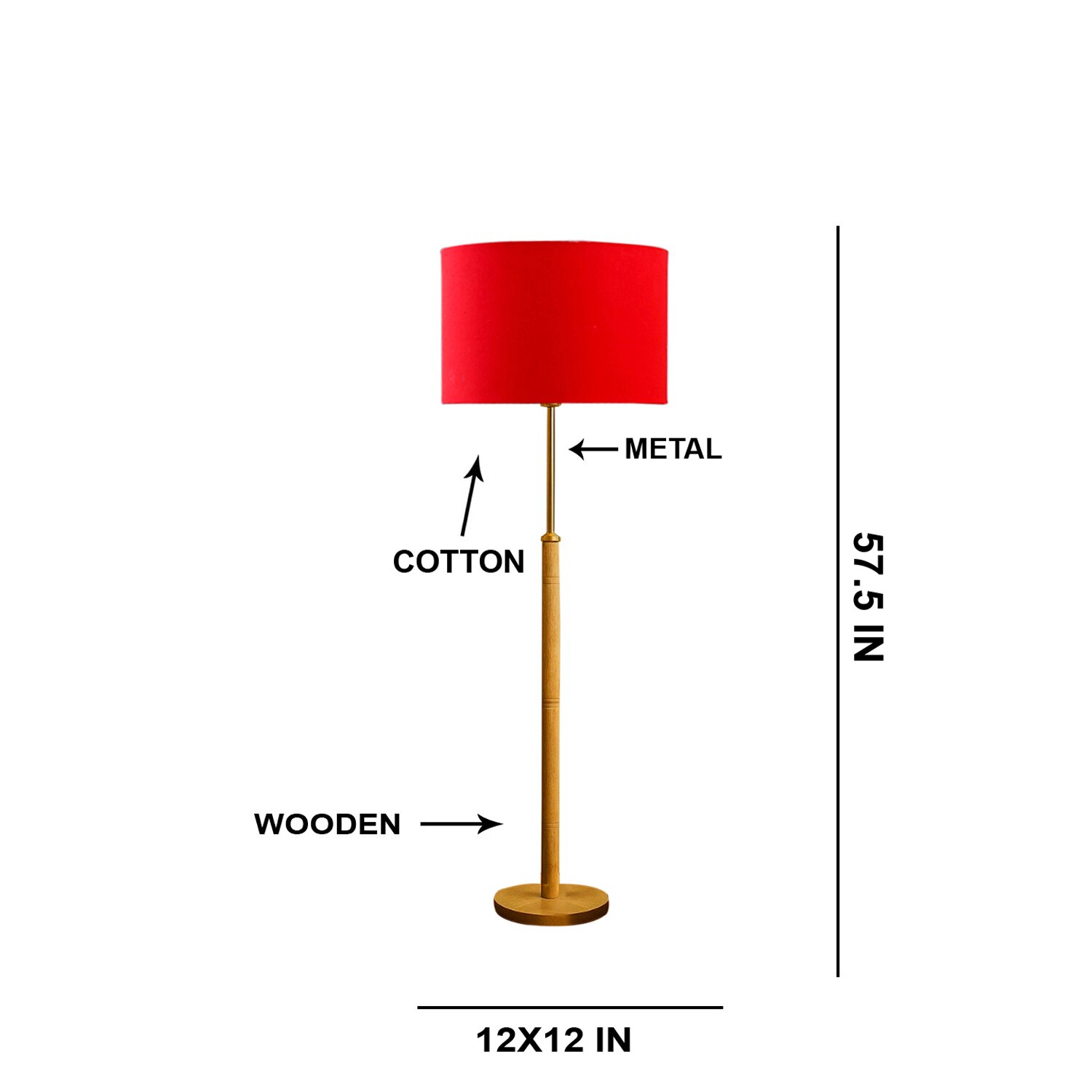 Devansh Wood & Metal Floor Lamp