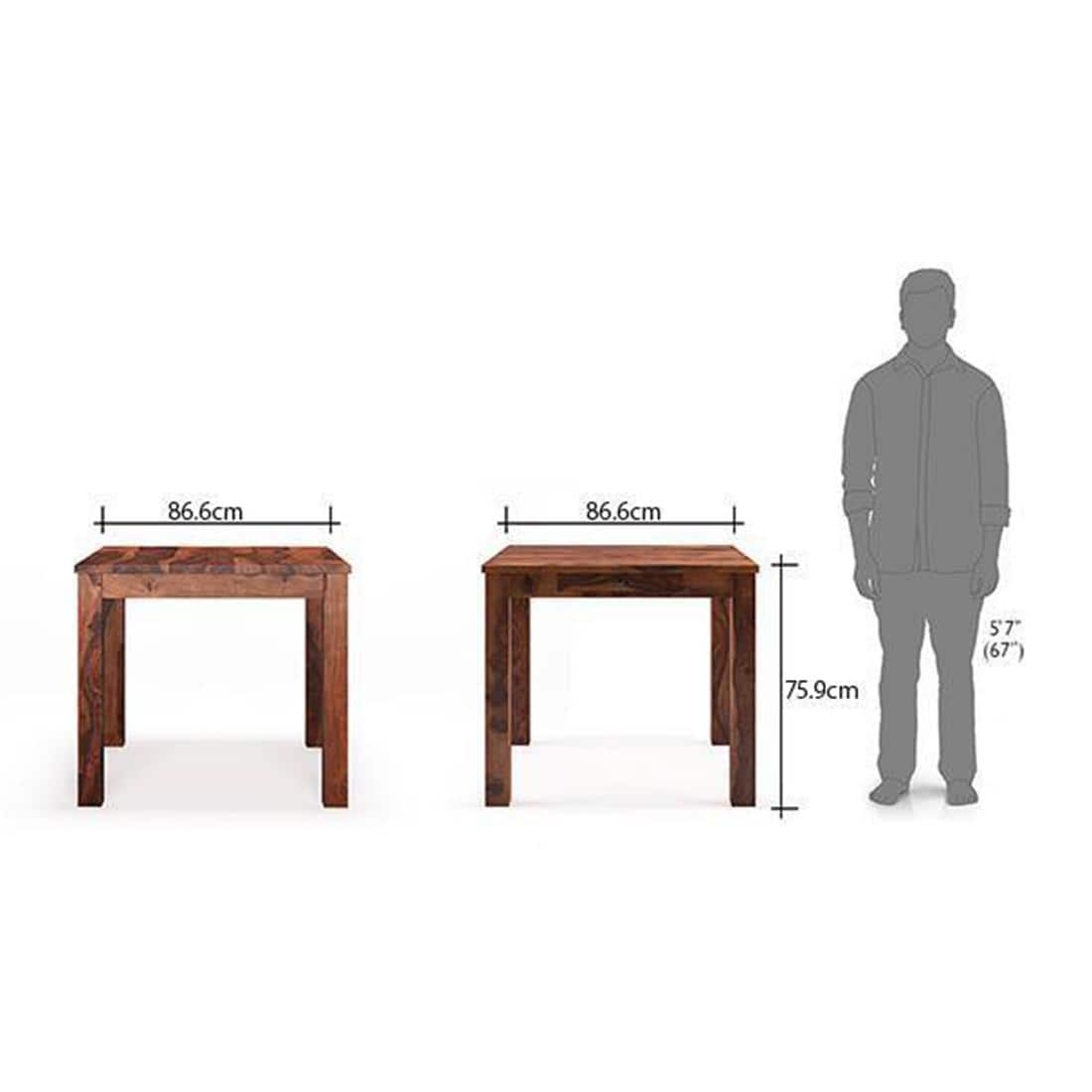 Arabia - Fabio Solid Wood 4 Seater Dining Table with Set of 4 Chairs