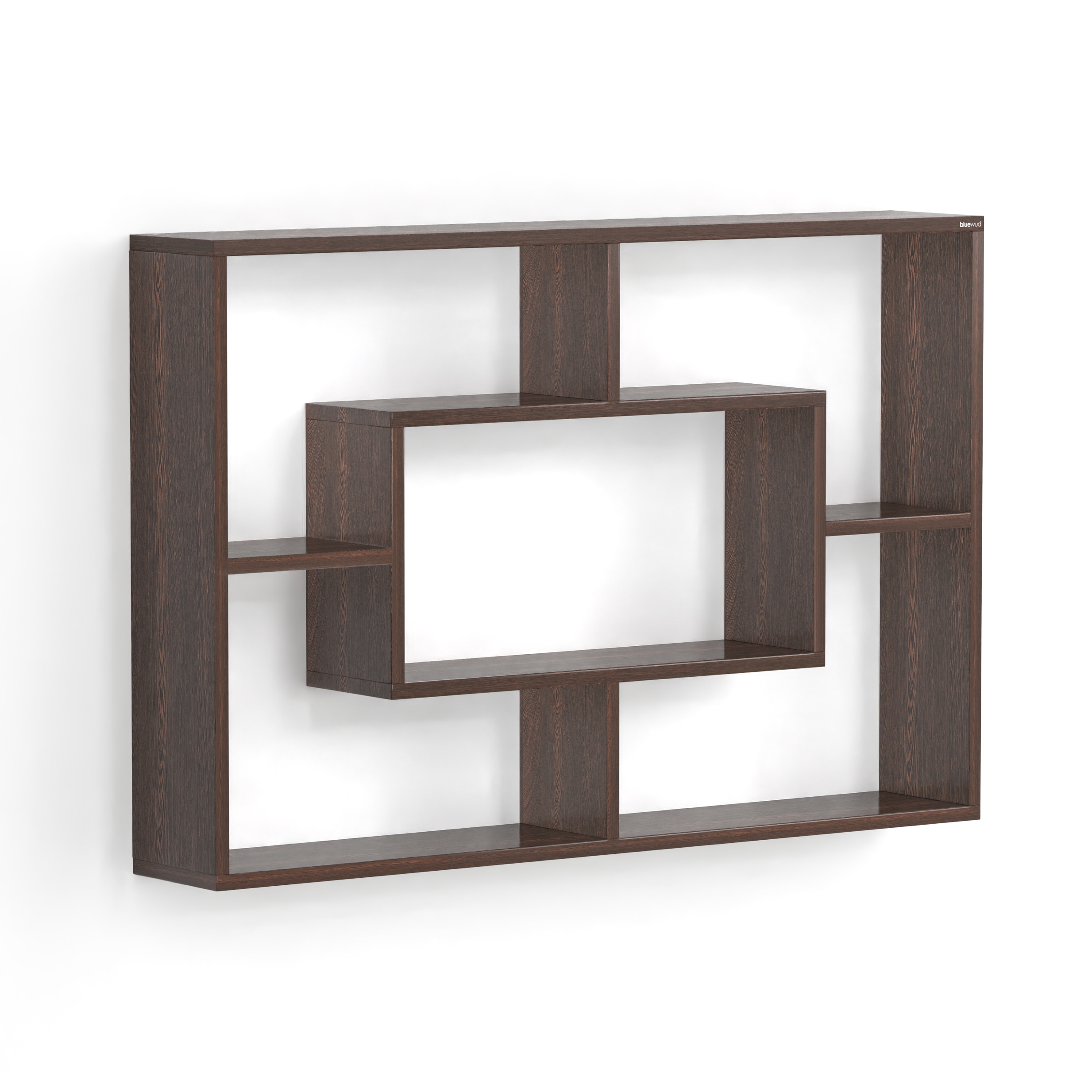BLUEWUD Crafte Engineered Wood Wall Mount Wall Shelf, Display Rack (Wenge)