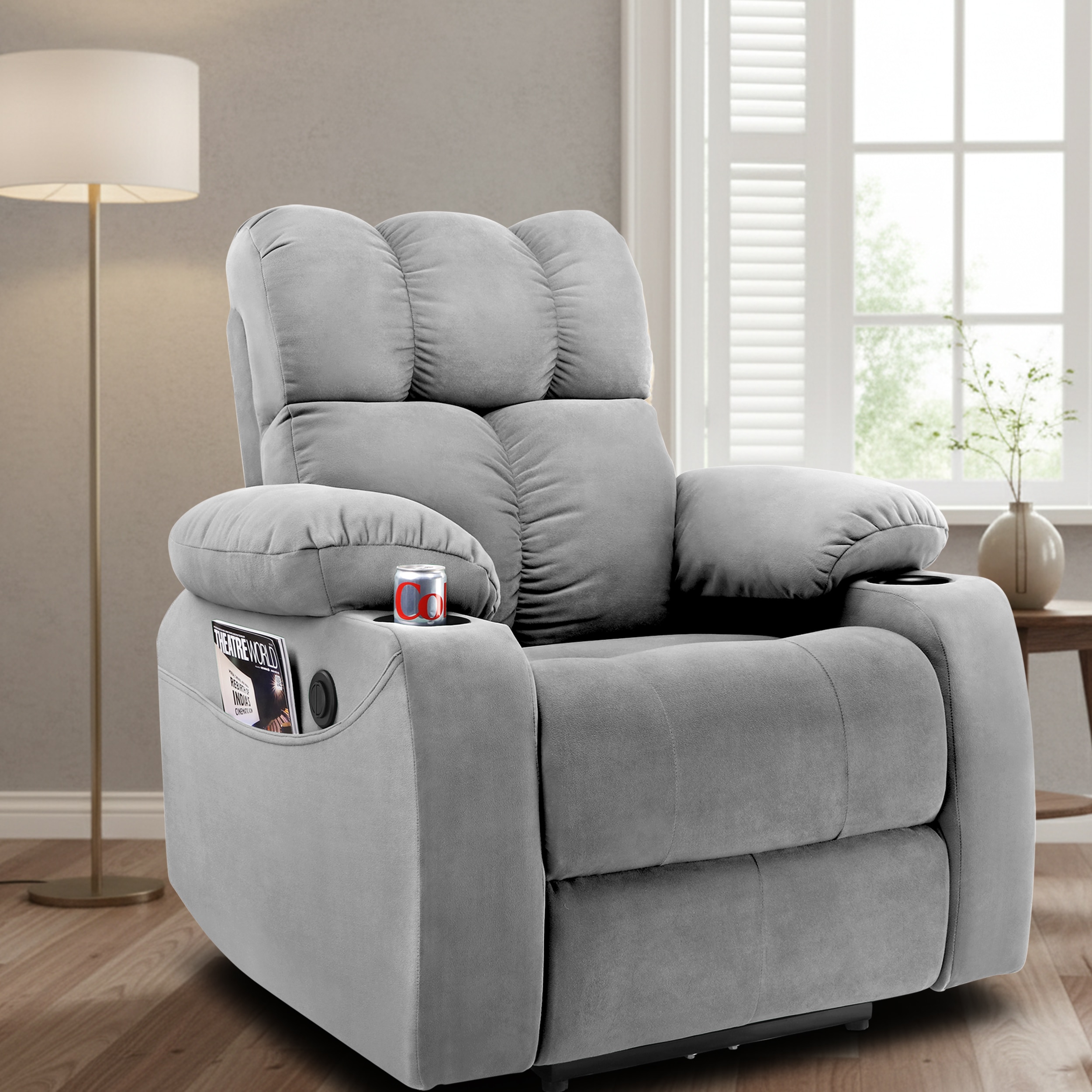 Helios Motor Cup Holder Pocket - Grey