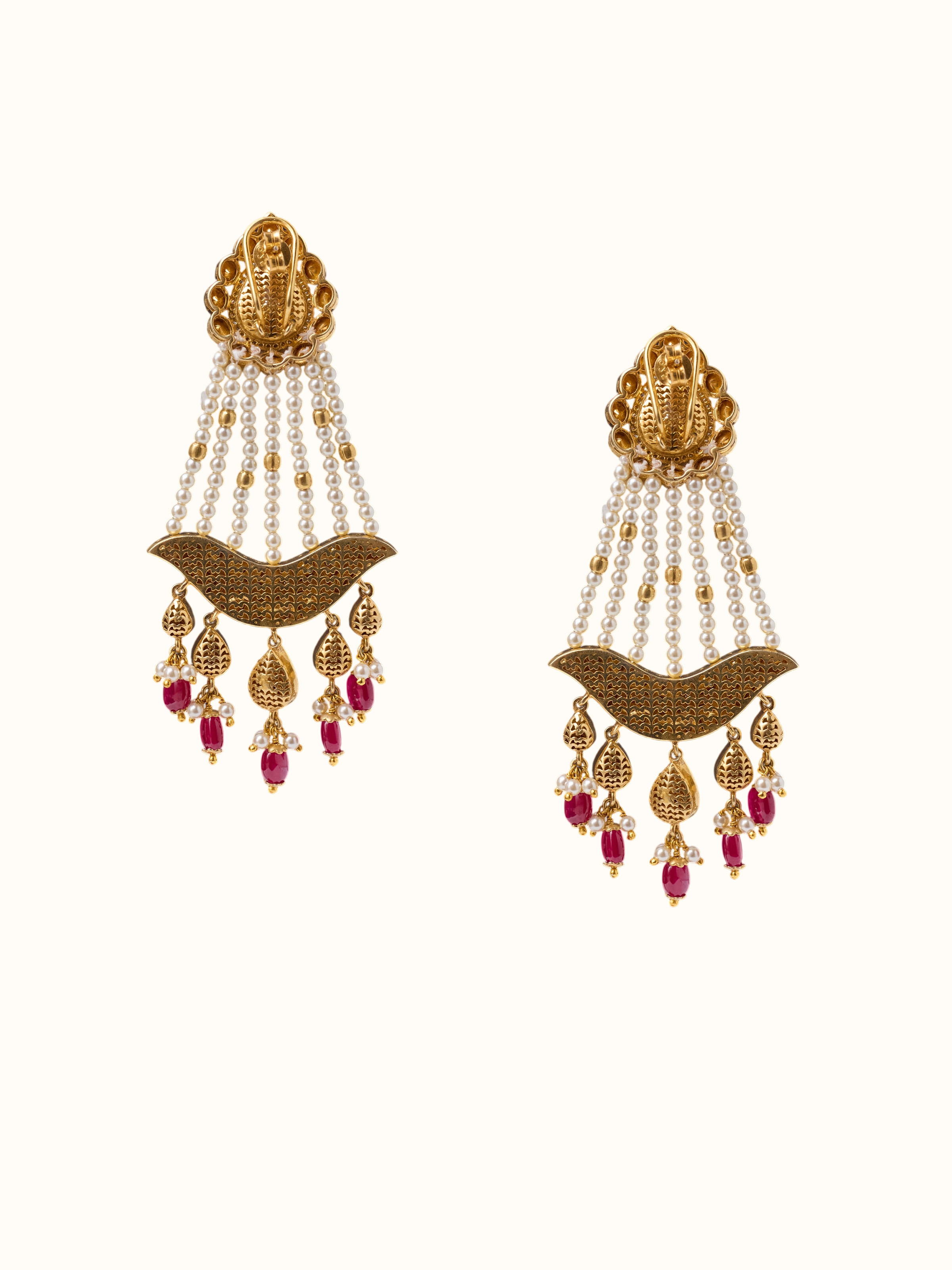 Back view of the Silver Smithing Drop Earrings
