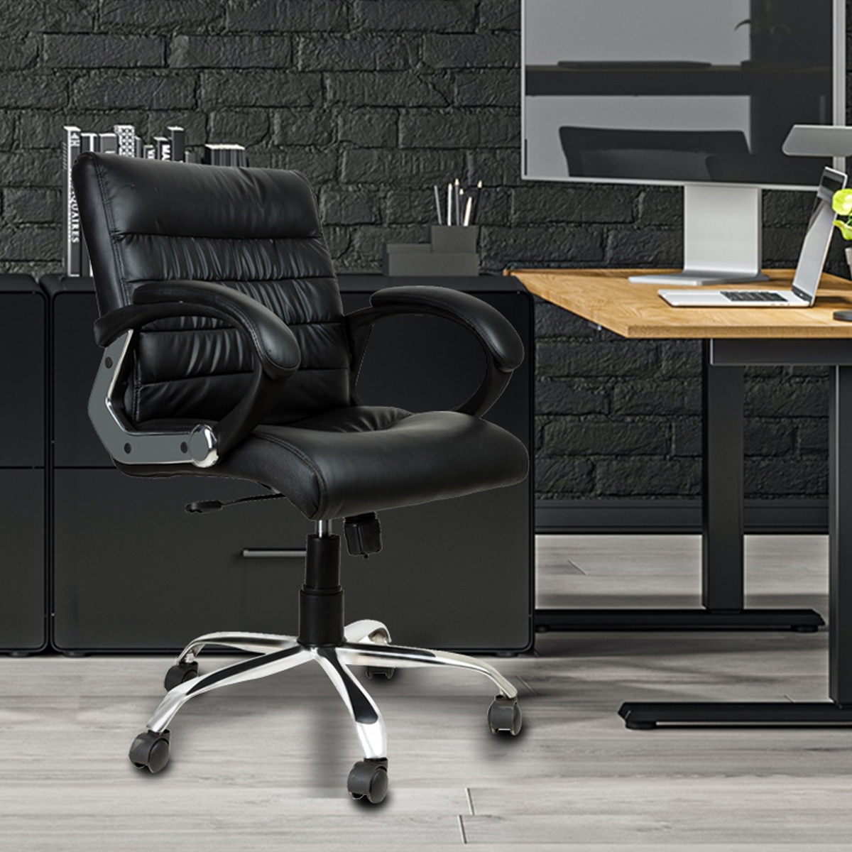 Bozo Medium Back Office Executive Chair (Black) - Divine Dreams