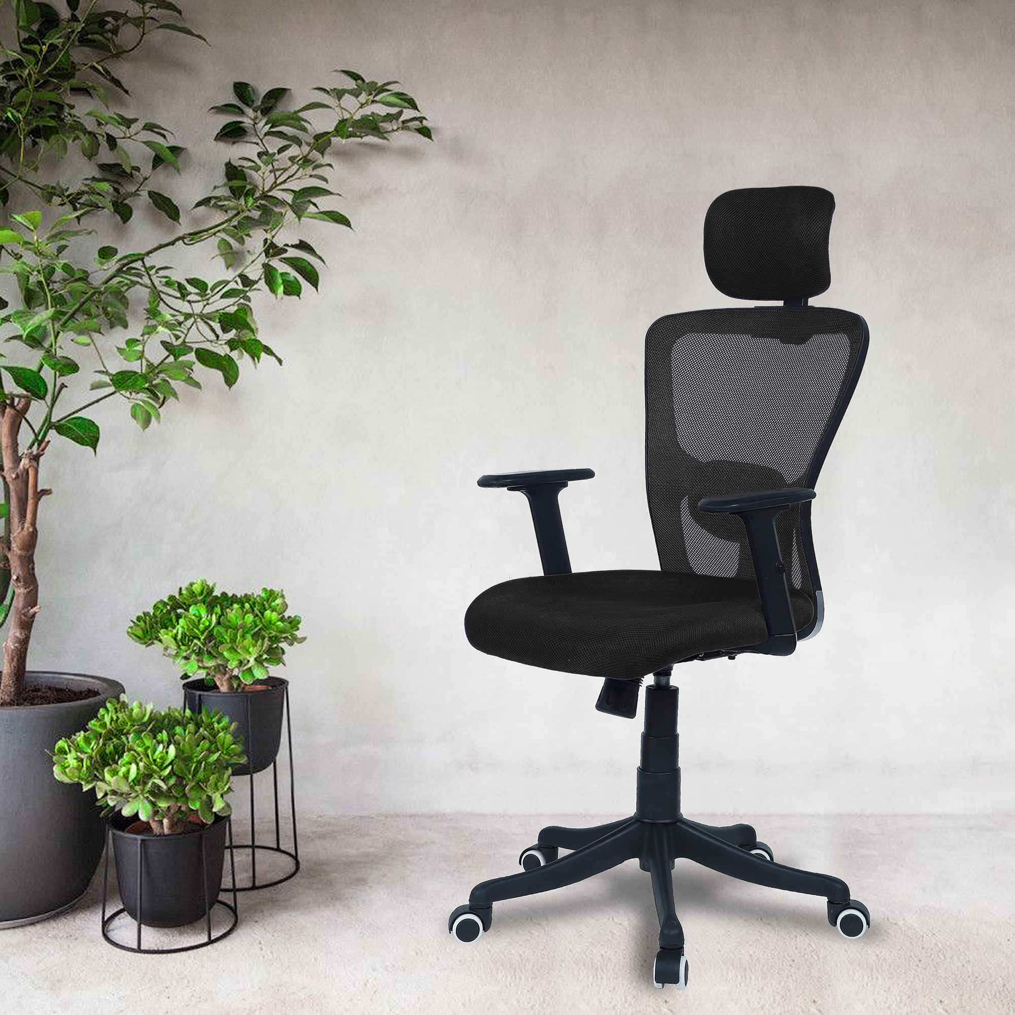 Dreaceo High Back Ergonomic Chair in Black Colour