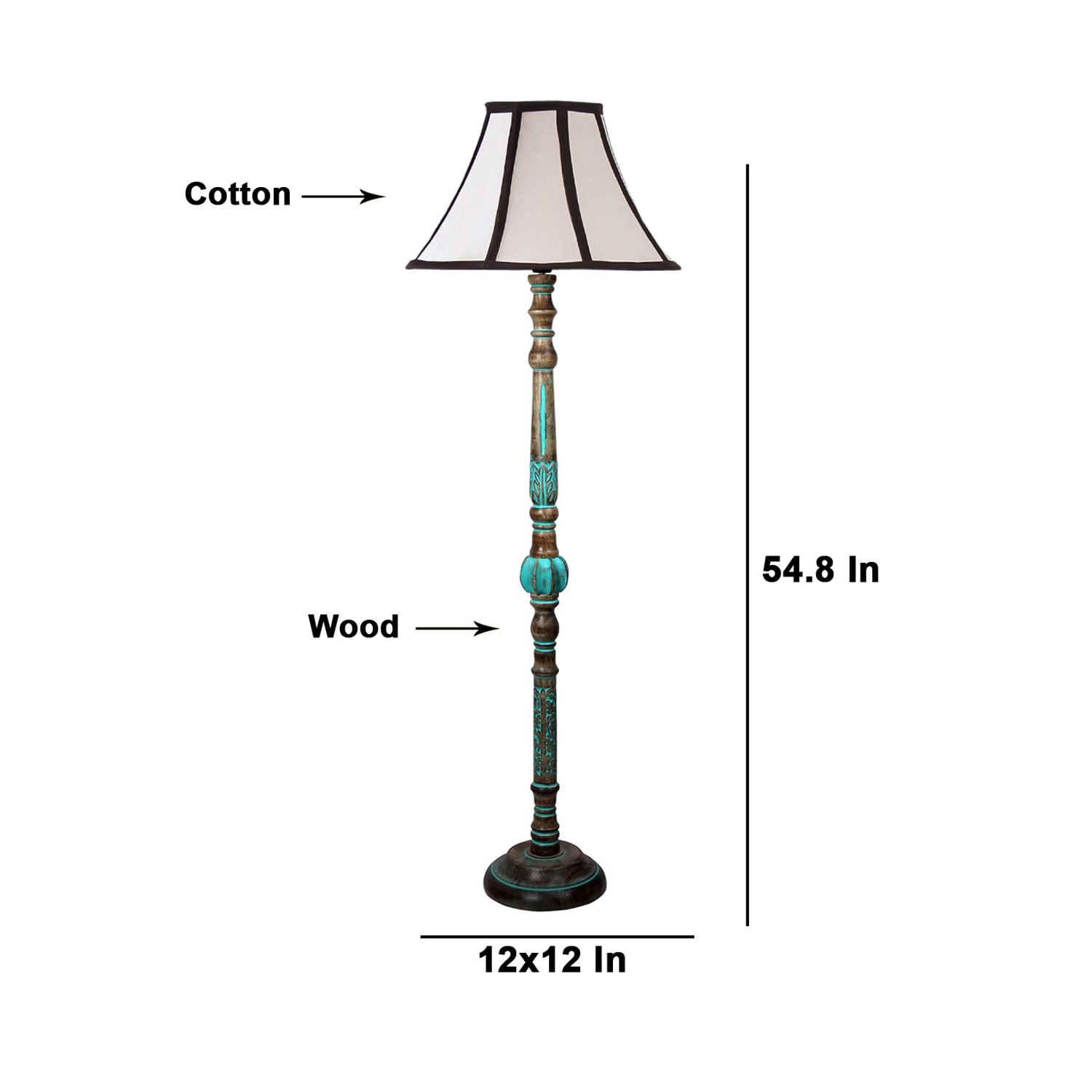 Devansh Wooden Floor Lamp