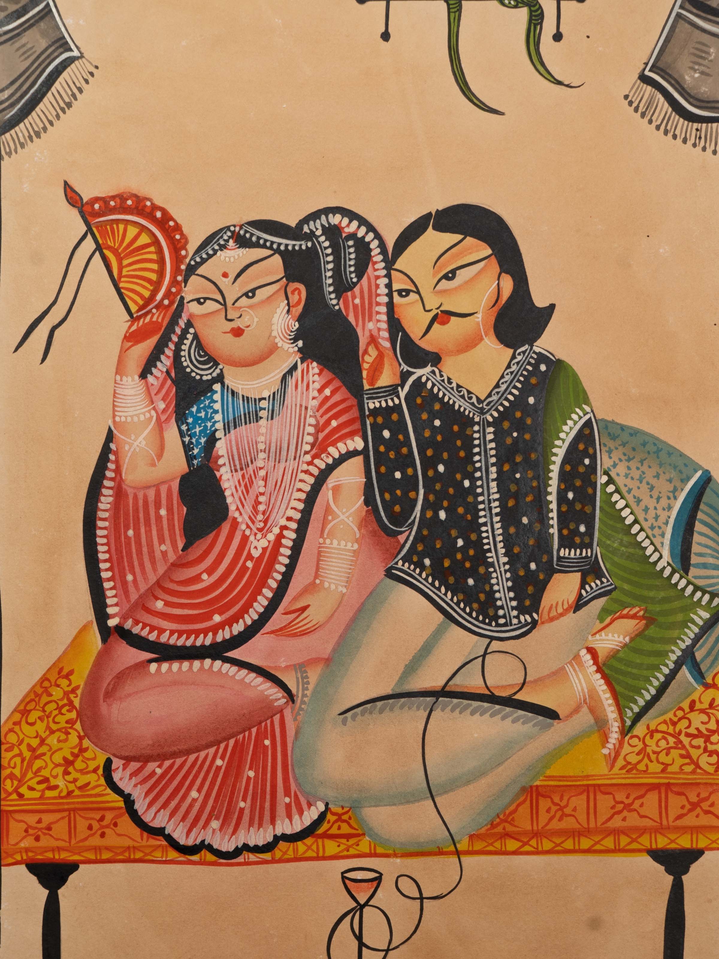 Detail shot of Babu Culture Kalighat Painting