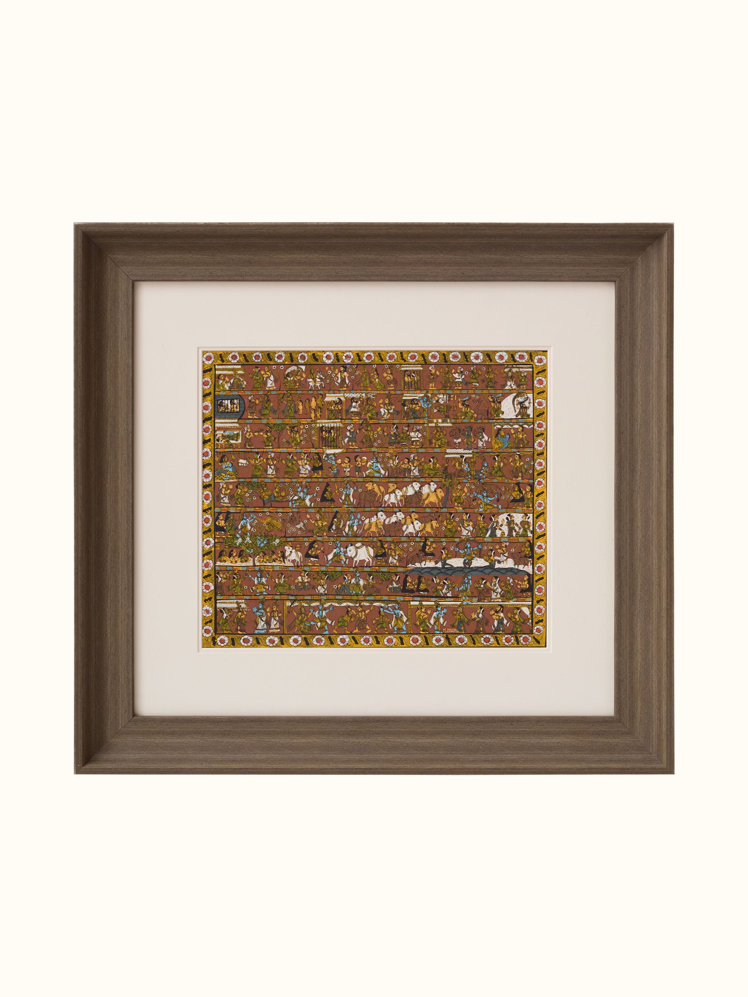 Krishna Life Story Cheriyal Painting