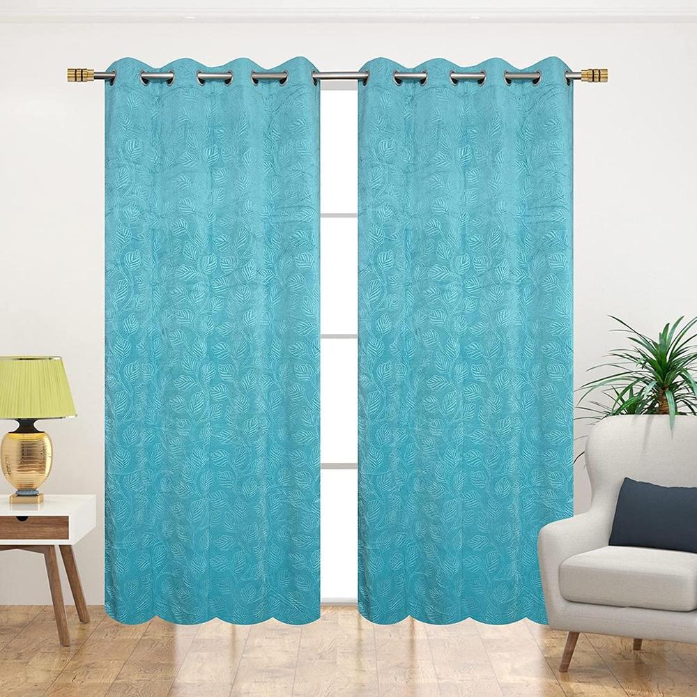 Velvet embo Pack of 2 Blackout Door Curtains - Aaho Decor