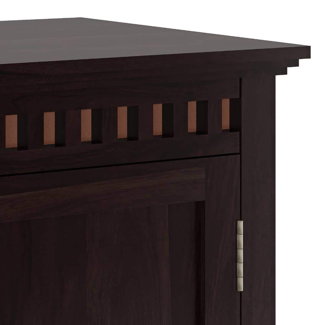 Fidora Solid Wood 2 Door Wardrobe in Mahogany Finish