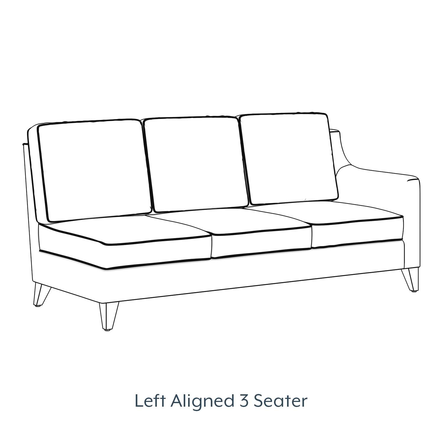 Abbey Sectional Sofa (Colour :Lapis Blue, Cushion:Hard, Seating Capacity : Left Aligned 3 Seater) - Urban Ladder