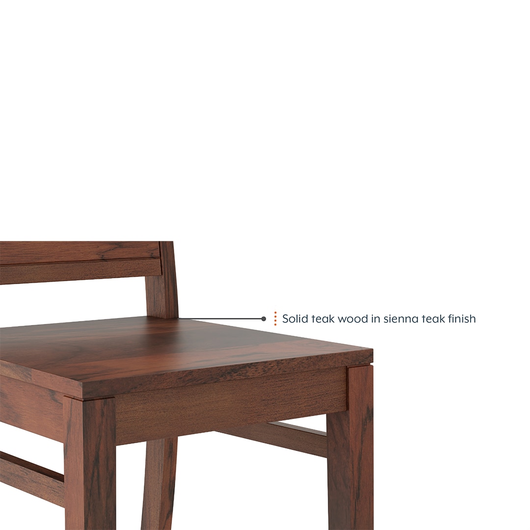 Arlo Solid Wood Dining Chair Set Of 2 In Sienna Teak Finish