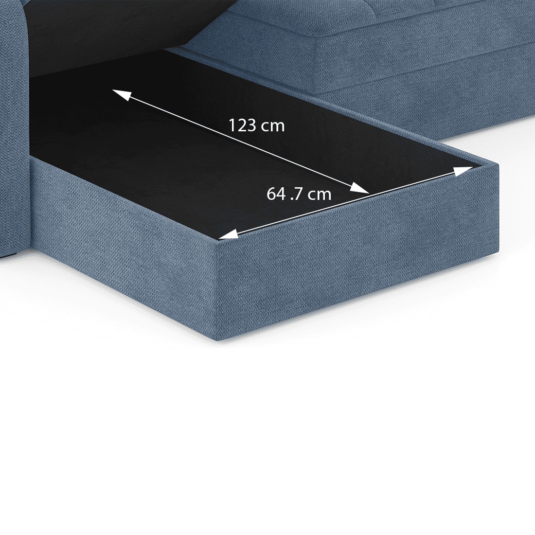 Peckham 3 Seater Sofa Cum Bed In Ocean Weave Colour