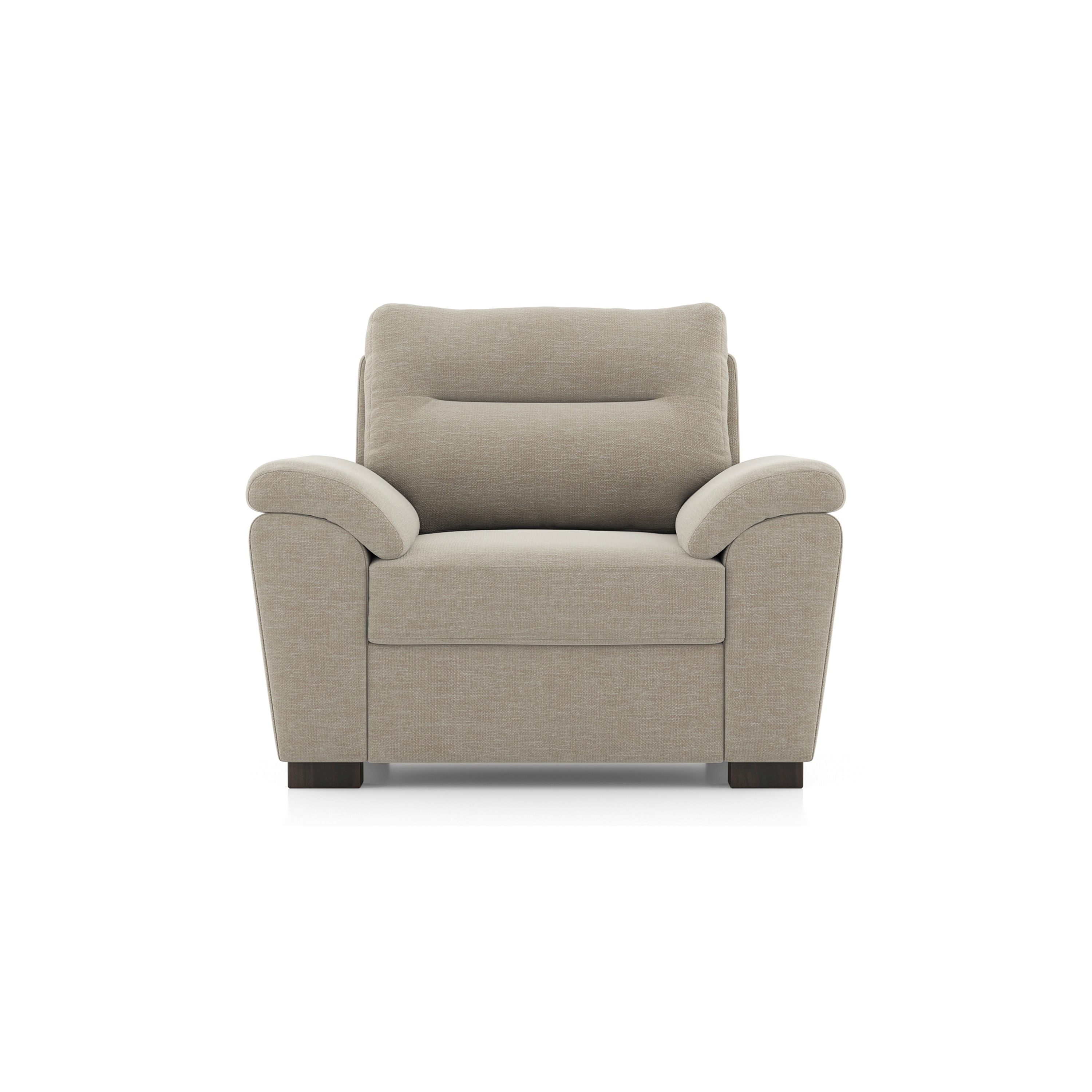 Adelaide Premium 1 Seater Fabric Sofa In Oyster Beige - Urban Ladder