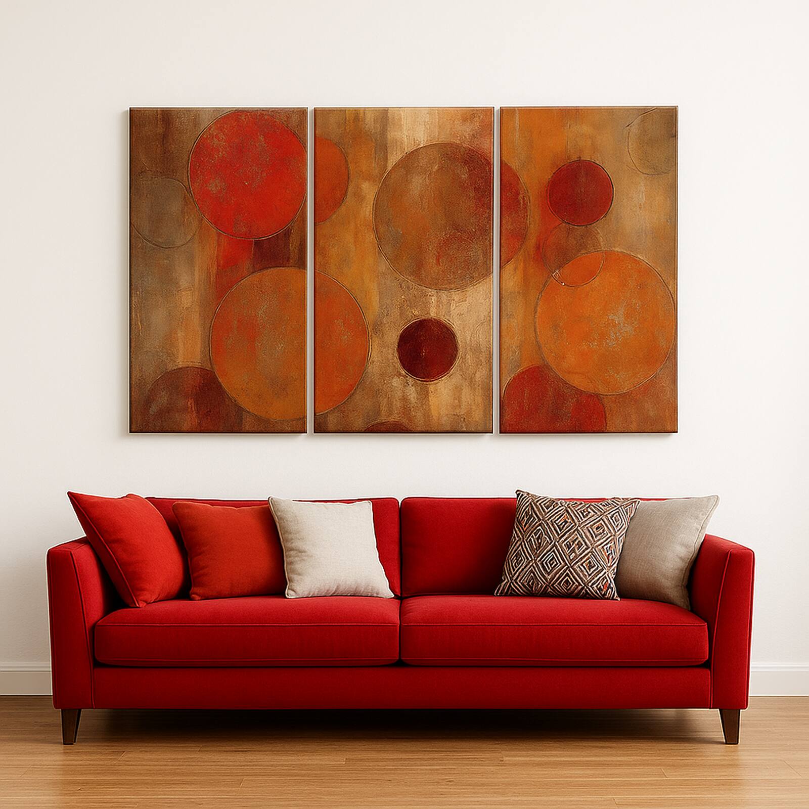 Truss Red Pieces Oriental Bazaar Canvas Wall Prints Canvas Wall Prints Set of 3 Multicolor Matte