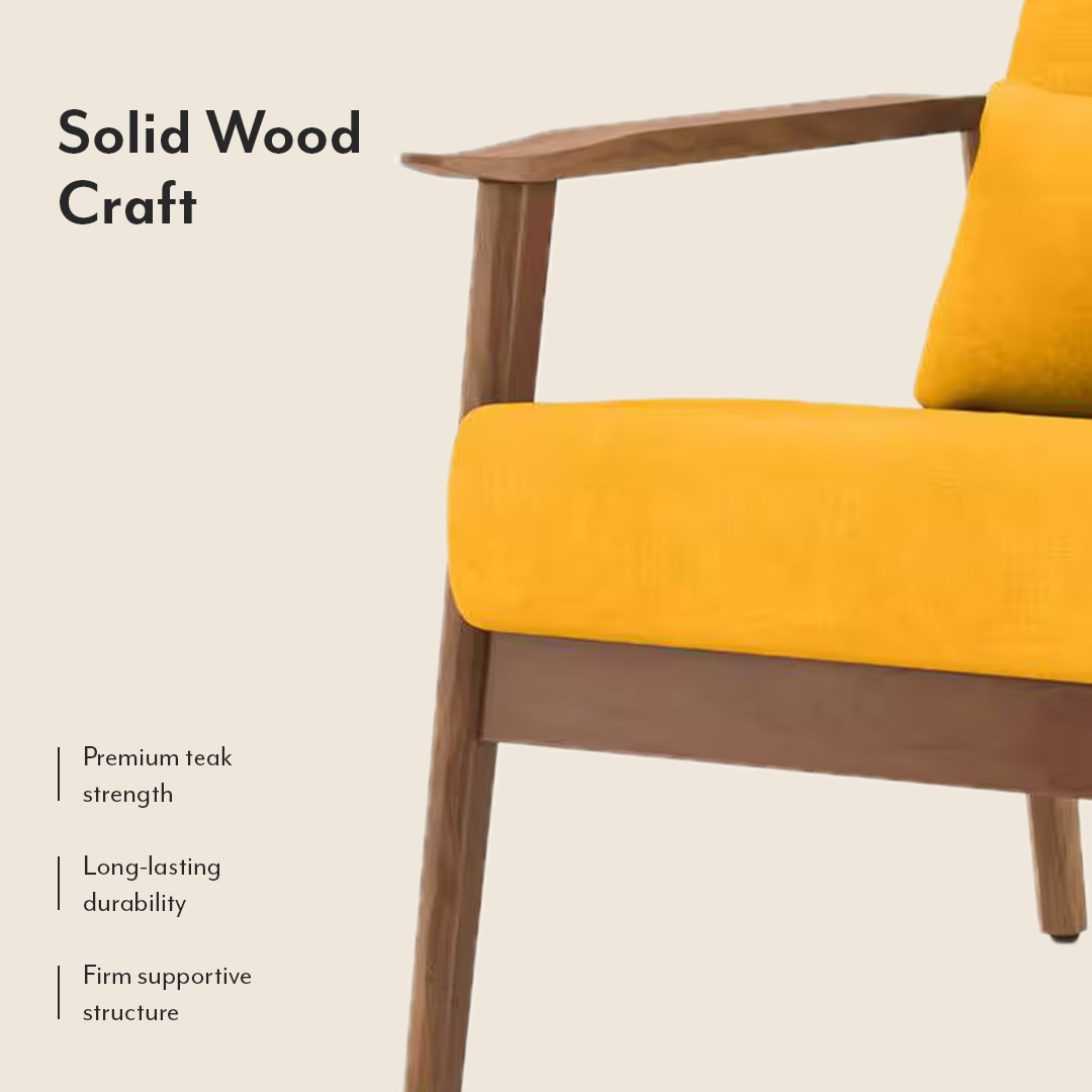 Brooks Lounge Chair in Mustard Yellow Colour