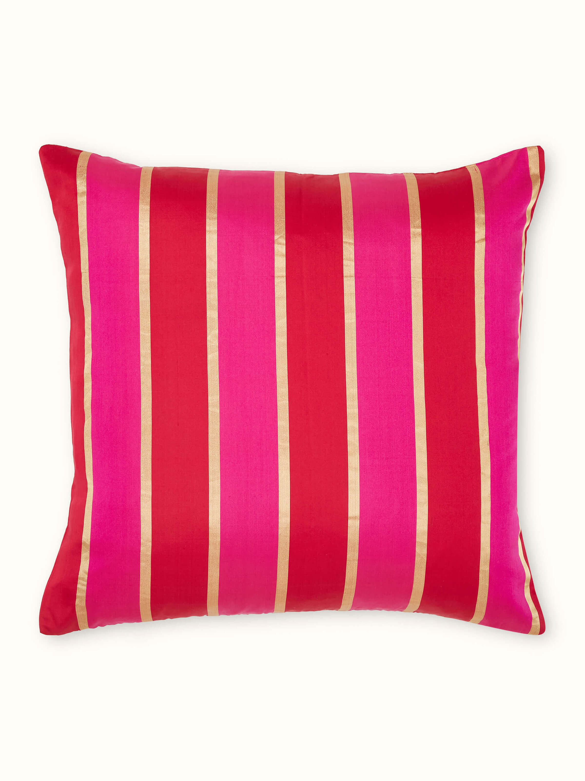 Aarcha Rani Stripe Banarasi Silk Handloom Cushion Cover