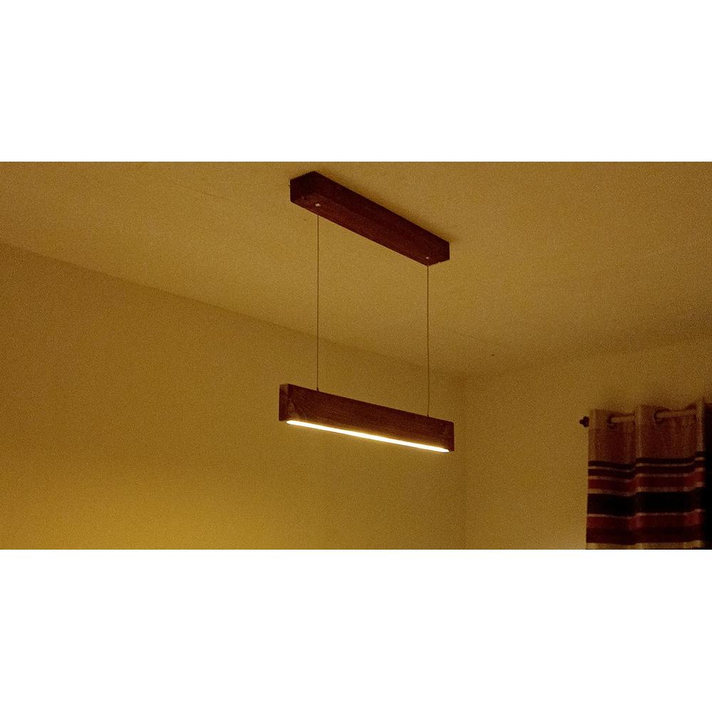 Slimline 24 Brown Wooden LED Hanging Lamp