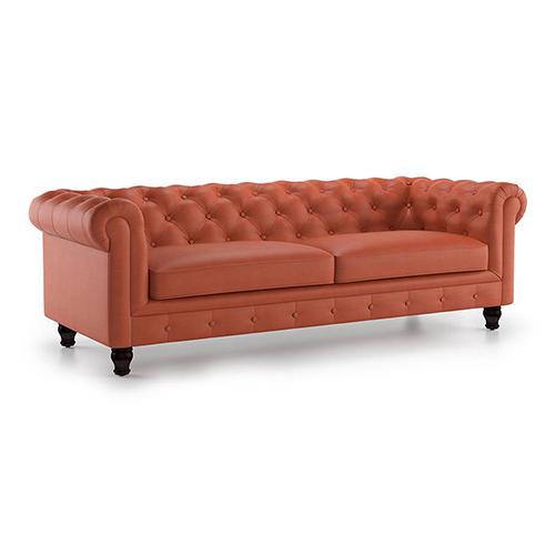 Winchester 3 Seater Leatherette Sofa in Tan Colour