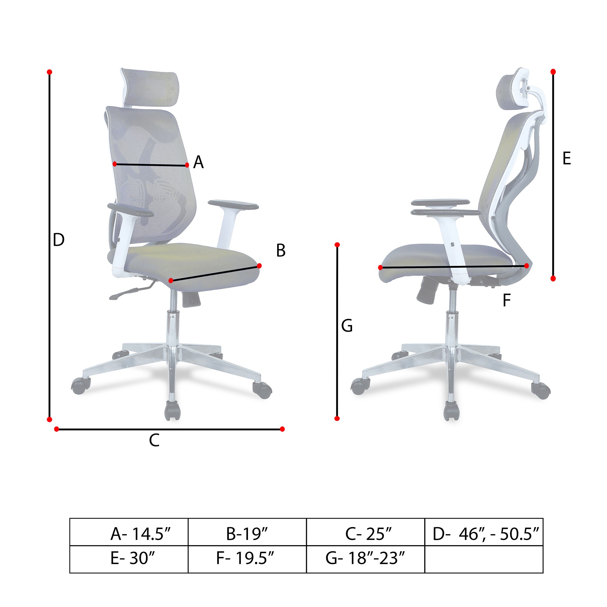 Wiweangs High Back Ergonomic Chair in Pearl Green Colour