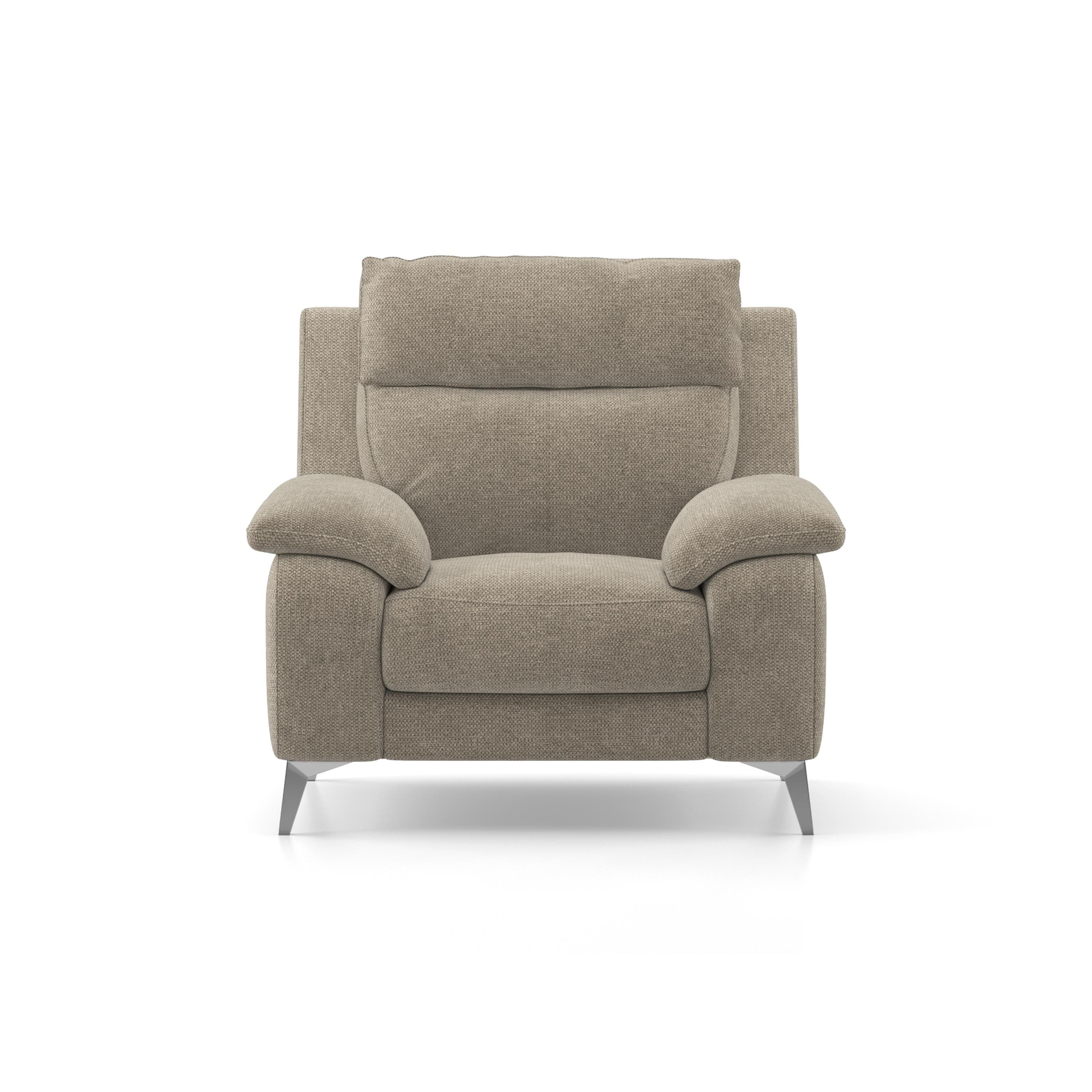 Emila 1 Seater Fabric Sofa In Fossil Weave Colour