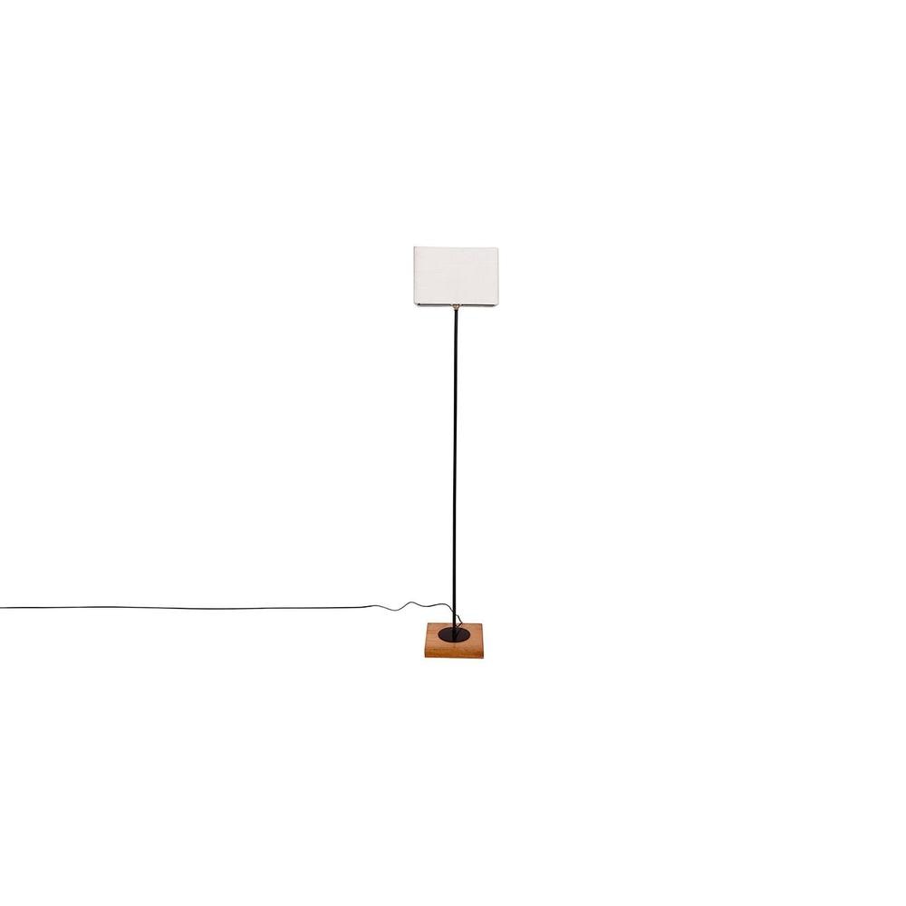 Earvin White Cotton Shade Floor Lamp