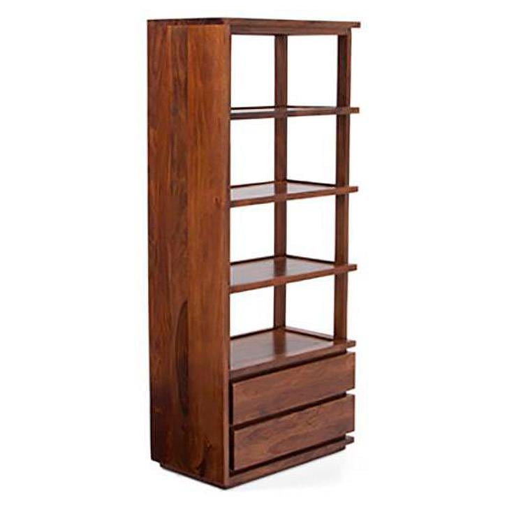Vector Solid Wood Bookshelf in Teak Finish