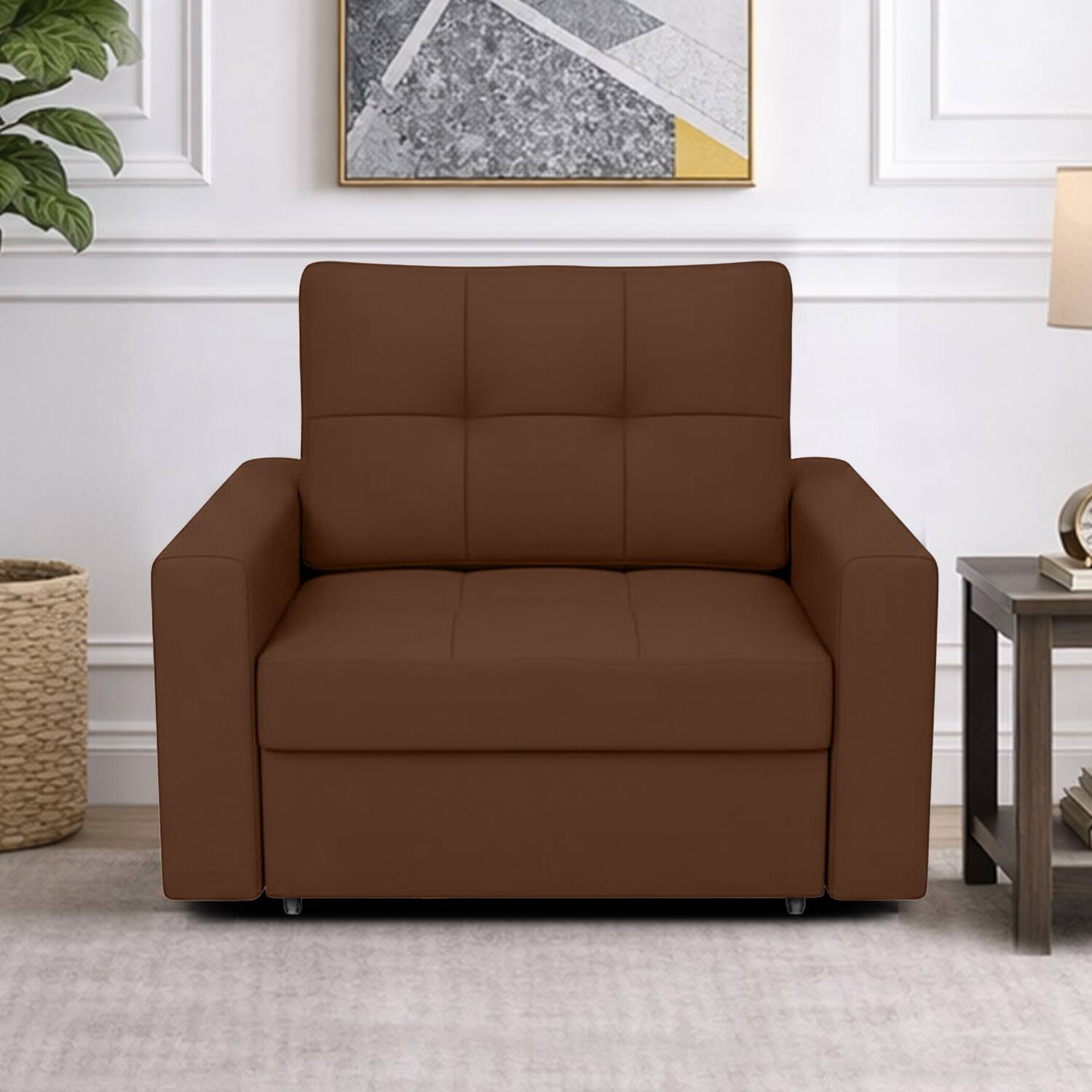 Barato  Pull Out Sofa cum Bed  in Brown Colour - Home Lifestylez