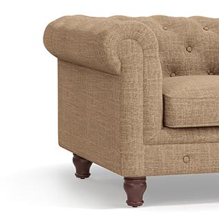 Winchester Luxe 1 Seater Fabric Sofa in Sandshell Beige Colour