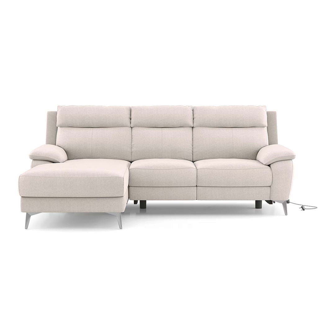 Emila Left Aligned Three Seater Sectional Recliner in Cream Colour