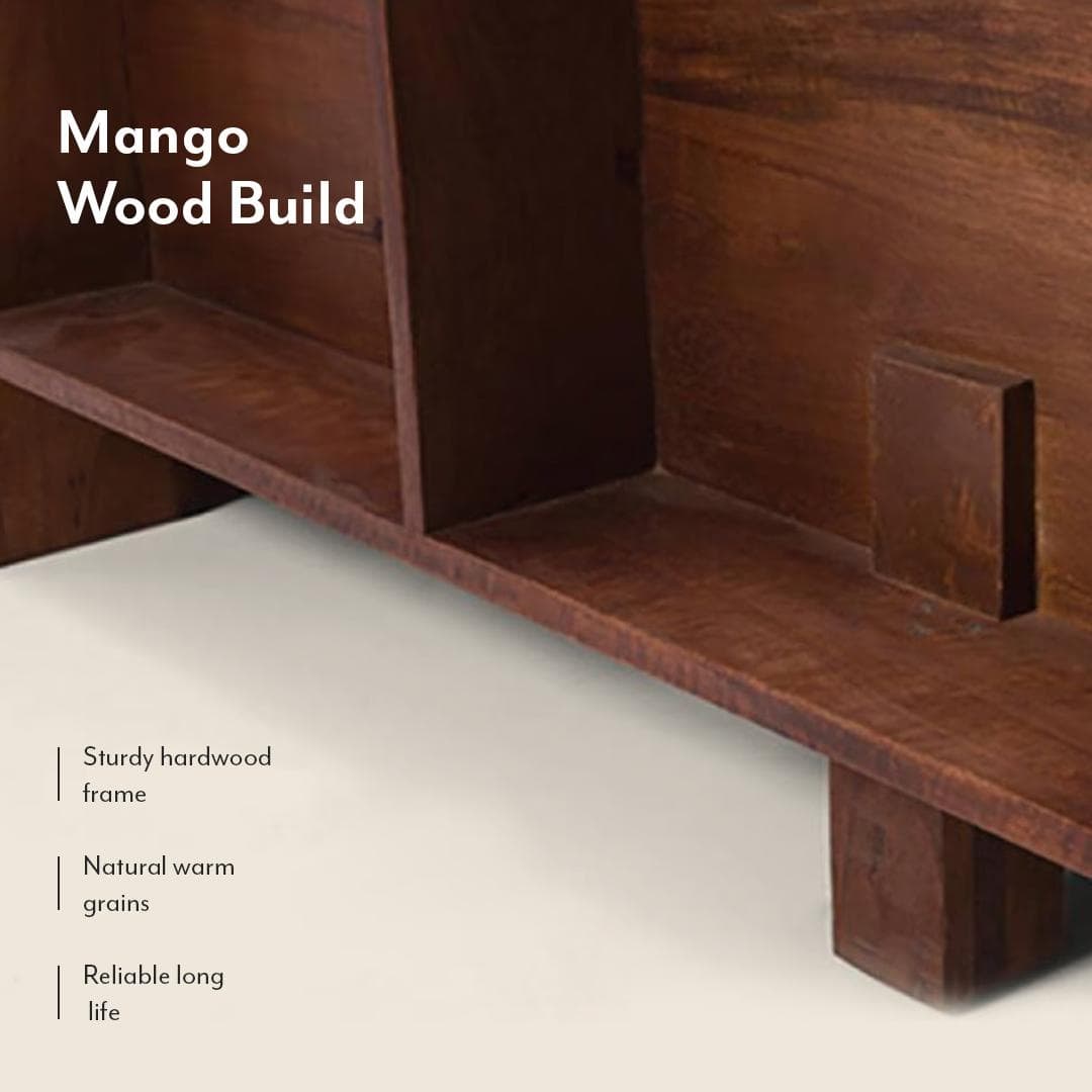 Duetto Solid Wood King Size Bed In Two Tone Finish