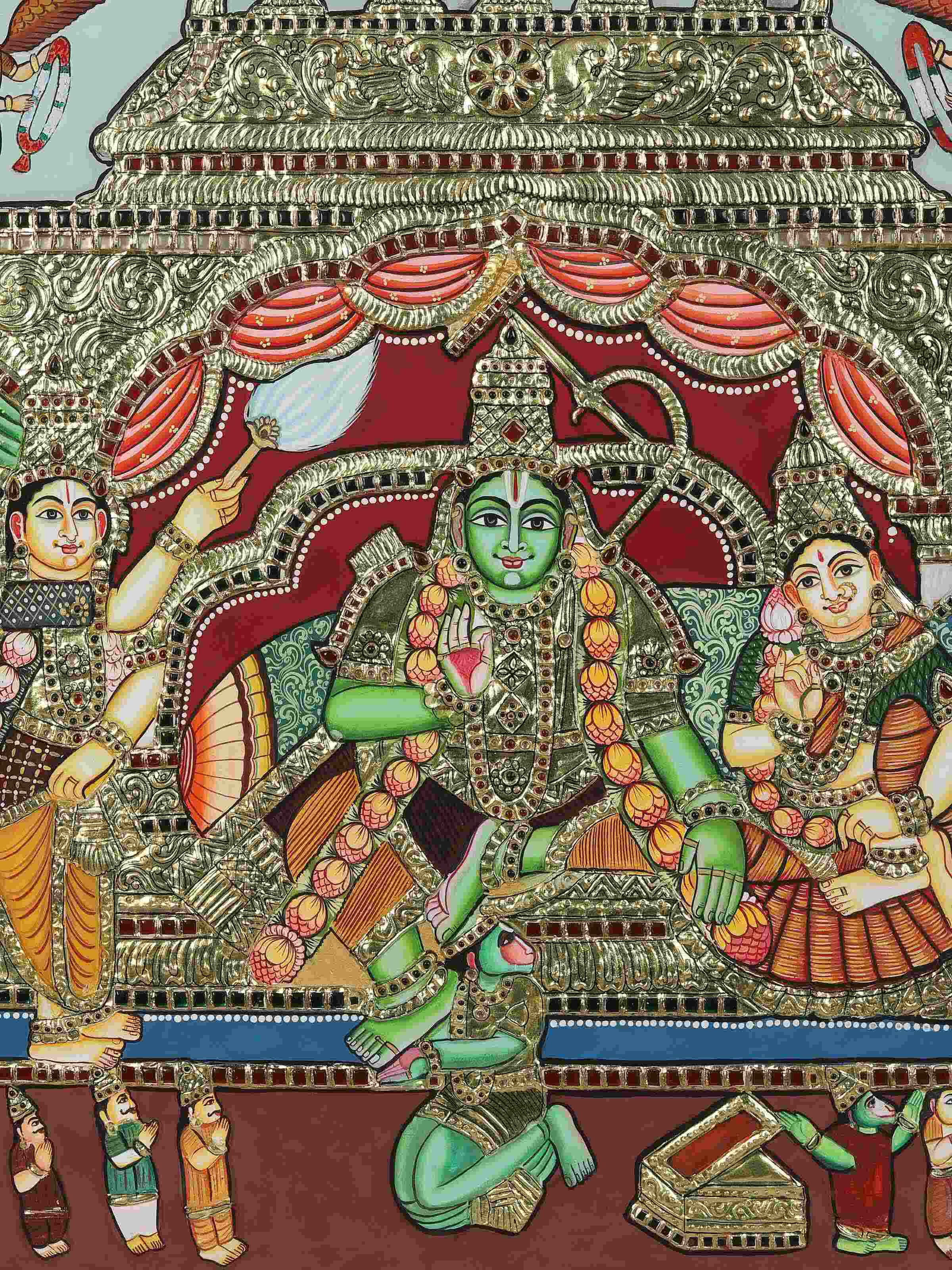 Sri Rama Pattabhishekam Thanjavur Painting