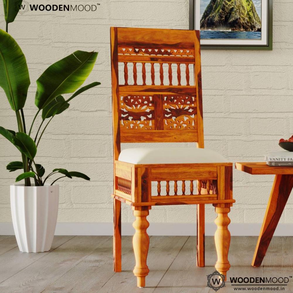 Girli Sheesham Wood Set of 2 Chair In Honey Oak Finish
