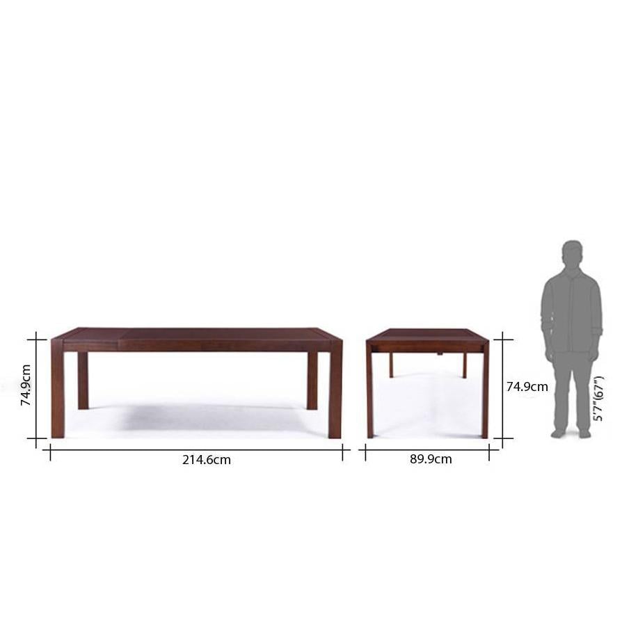 Vanalen Glass 6 To 8 Seater Dining Table In Dark Walnut Finish