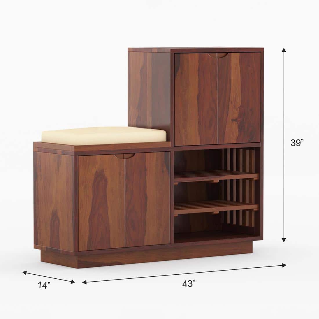 Wollman Shoe Rack Of 30 Pairs In Provincial Teak Color